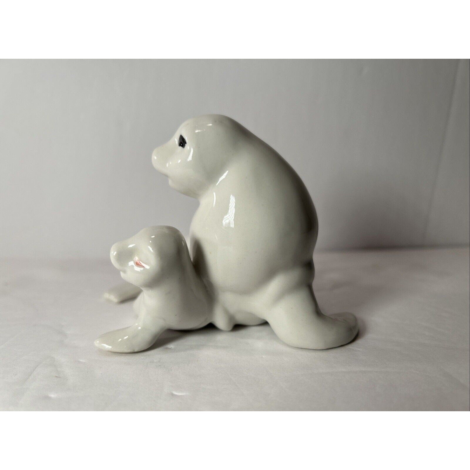 Eden's Bliss Porcelain Sea Lion Mother & Baby Pup Figurine Made in Japan