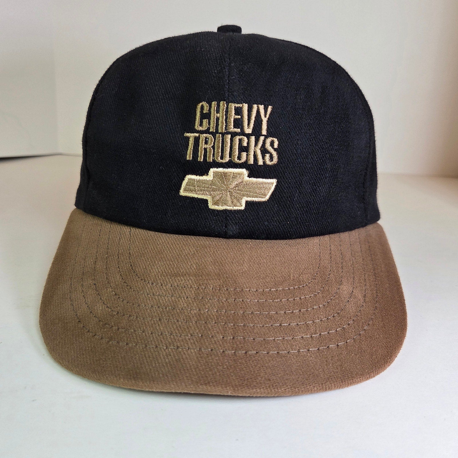 Vintage Chevy Trucks Snapback Hat Swingster USA Made Black Brown Cap