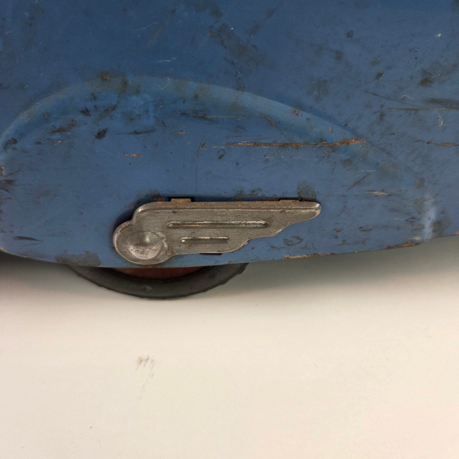 Louis Marx Ride On Toy Truck Vintage Pressed Steel Snap Mascot Graphic