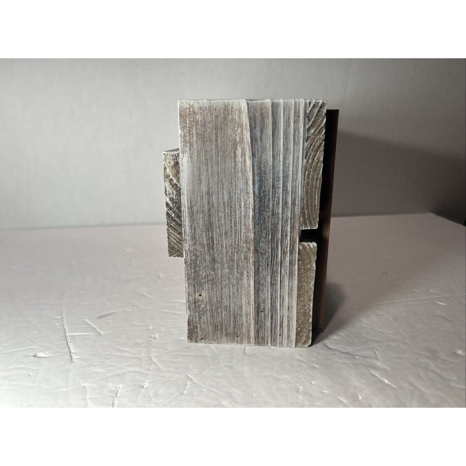 Rustic Gray Wall Mounted Wooden Wine Rack Shelf Holds 4 Bottles 4 Glasses