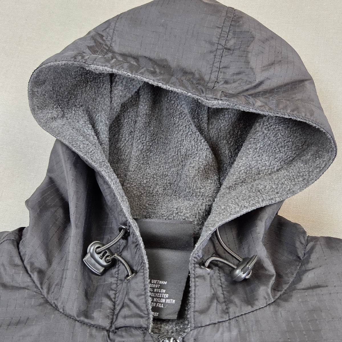 Dickies Fleece Lined Hooded Nylon Jacket Black Full Zip Ripstop Men's 2XL