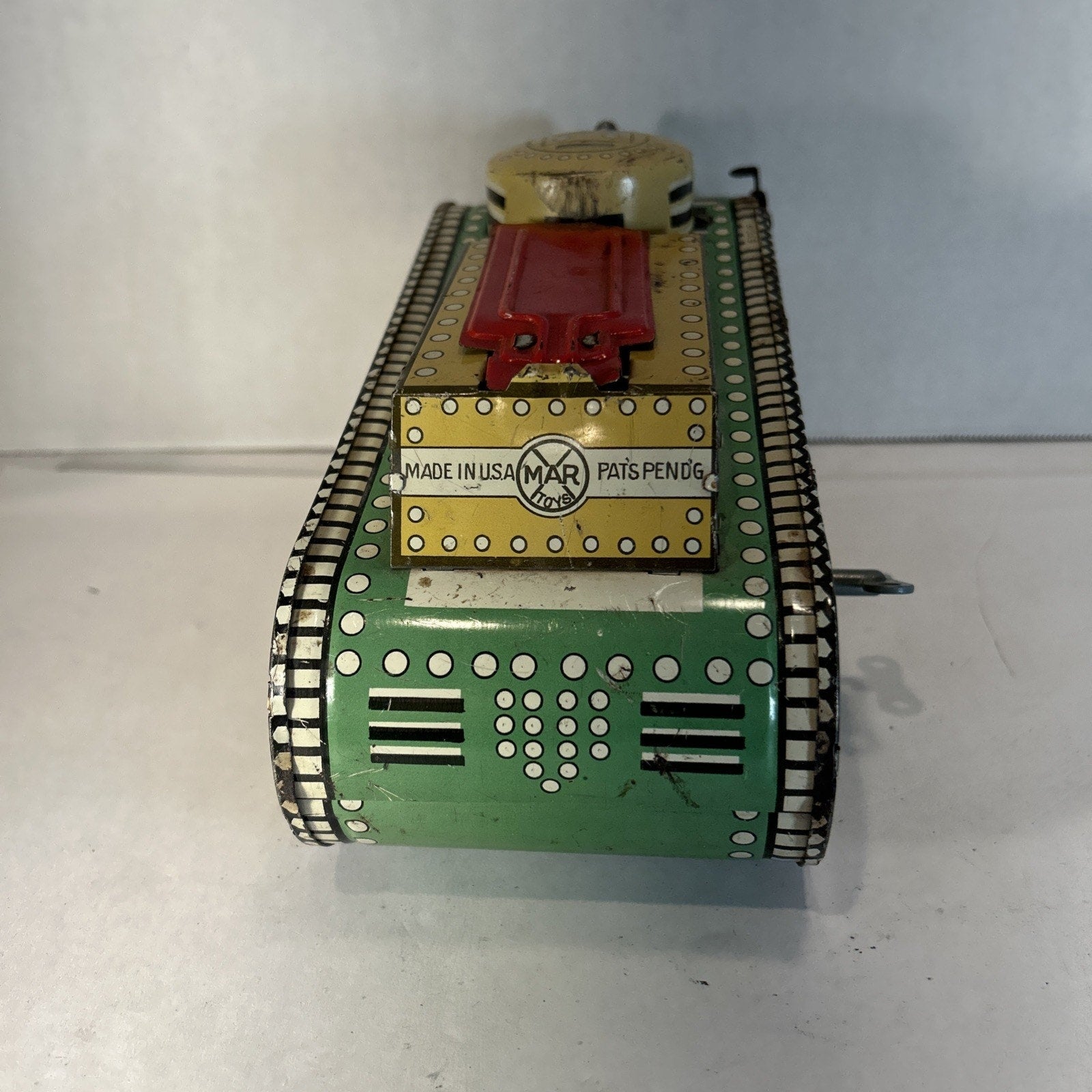 Vintage Marx Tin Litho Wind Up Doughboy Tank c.1930's Rare With Sparks