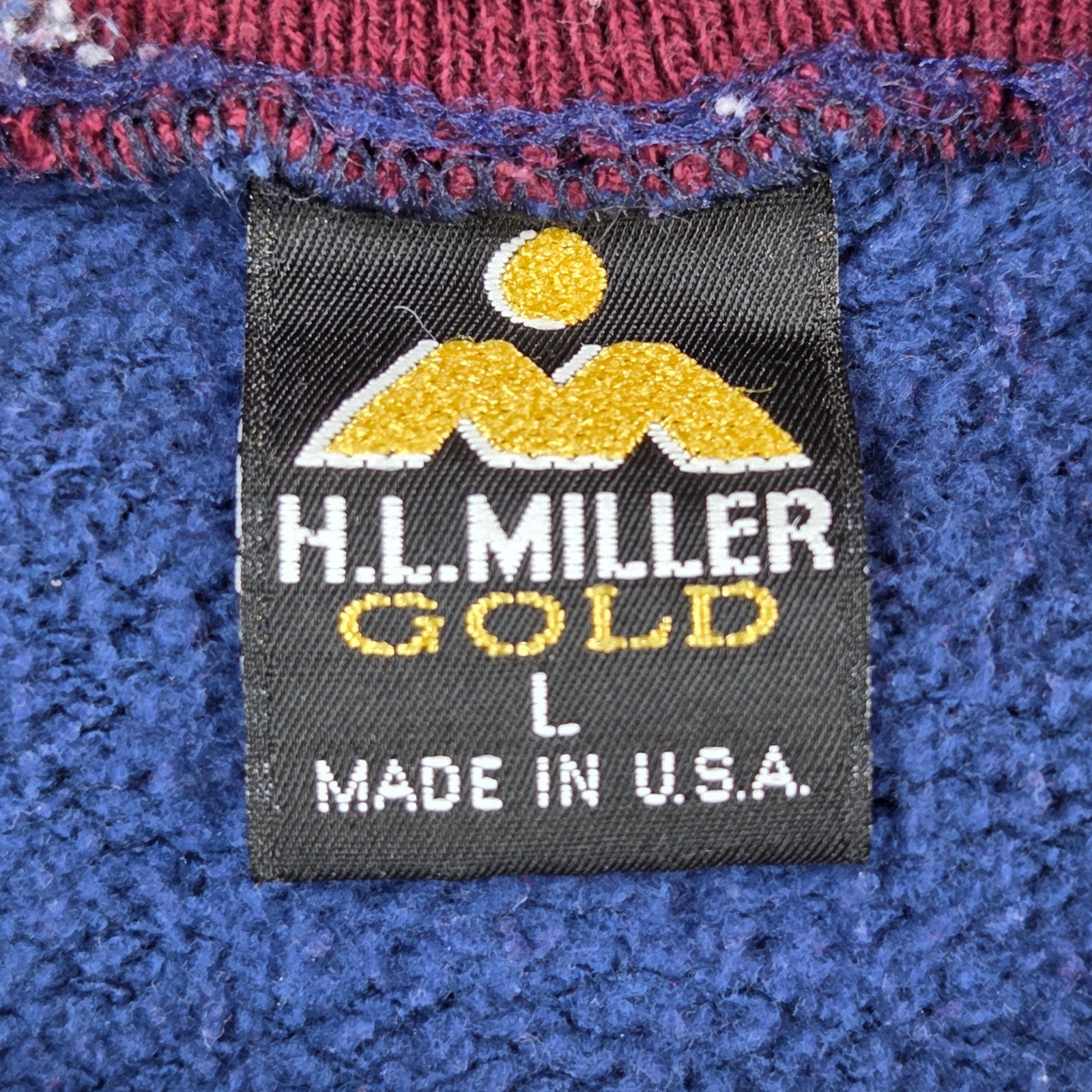 Vintage H.L. Miller Gold Yellowstone Old Faithful Crewneck USA Large 90s