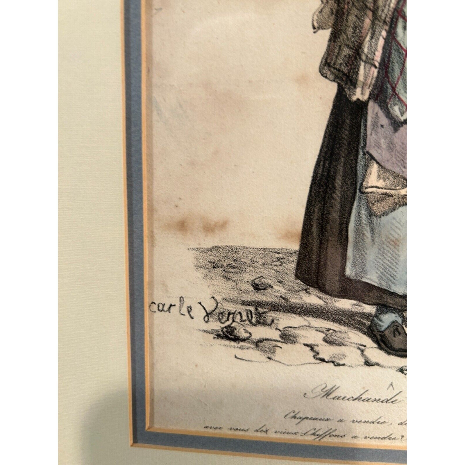 Carle Vernet “Marchande de Chiffons” Cries of Paris Framed Art Print