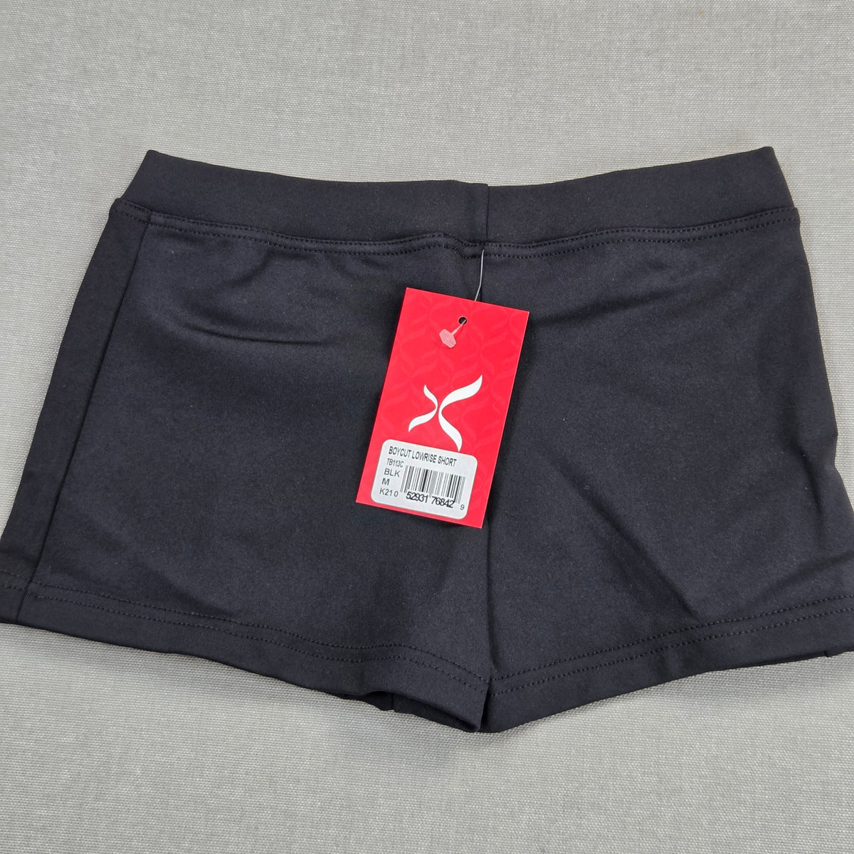 Capezio Girls Medium Team Basics Boy Cut Low Rise Dance Shorts Black TB113C NWT