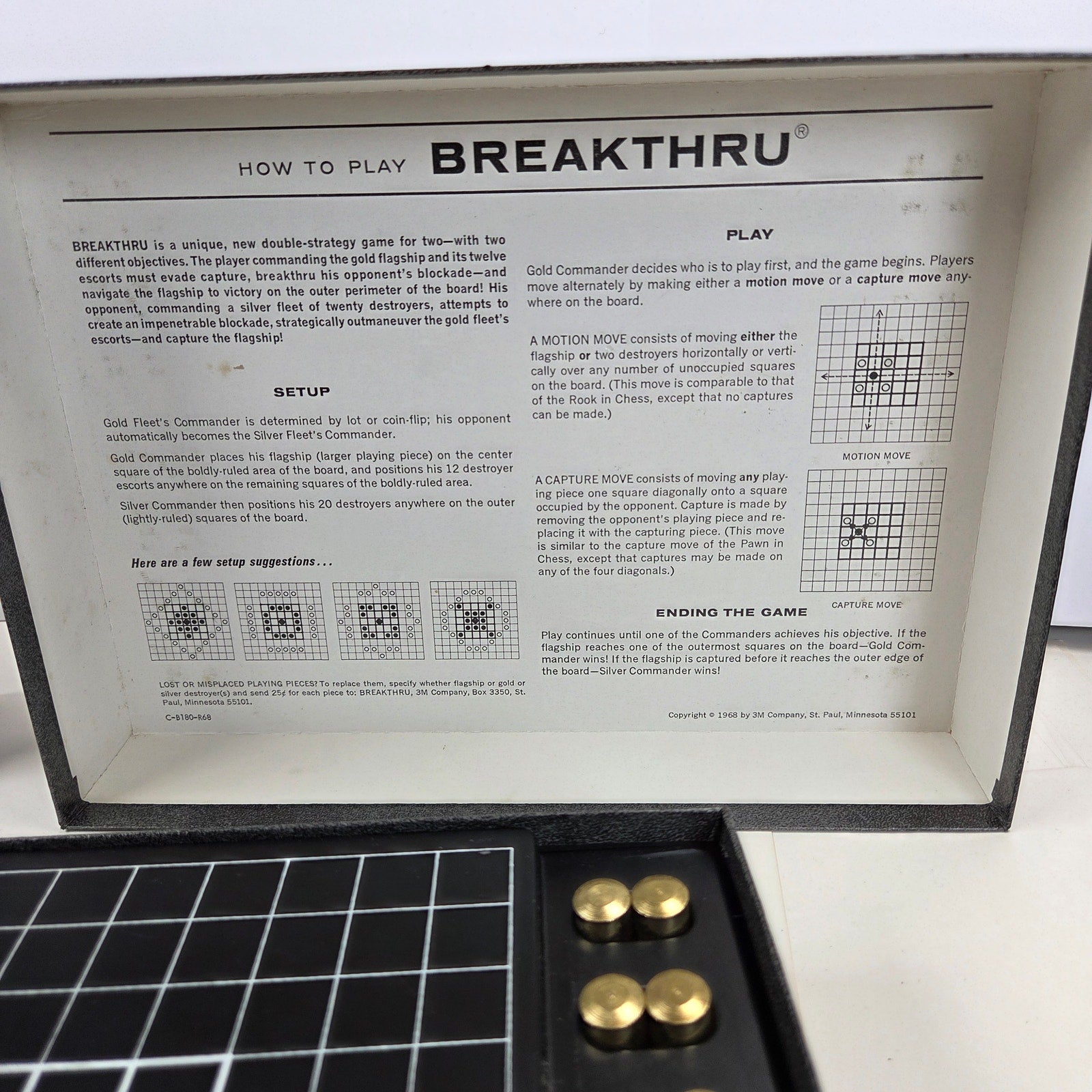 Vintage 1965 3M Bookshelf Game Breakthru Complete Strategy Board Game VG