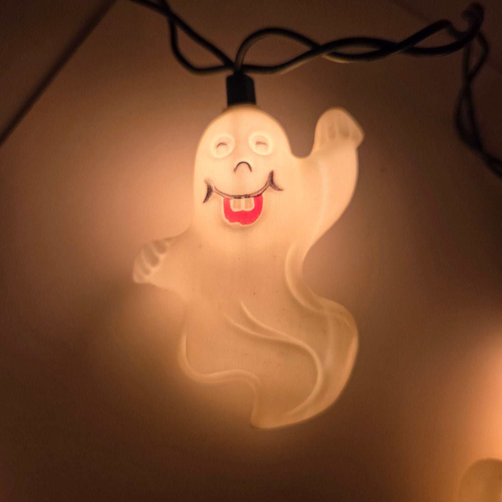 Vintage Halloween Ghost String Lights 10 Light UL Tested Working 10.5 Ft
