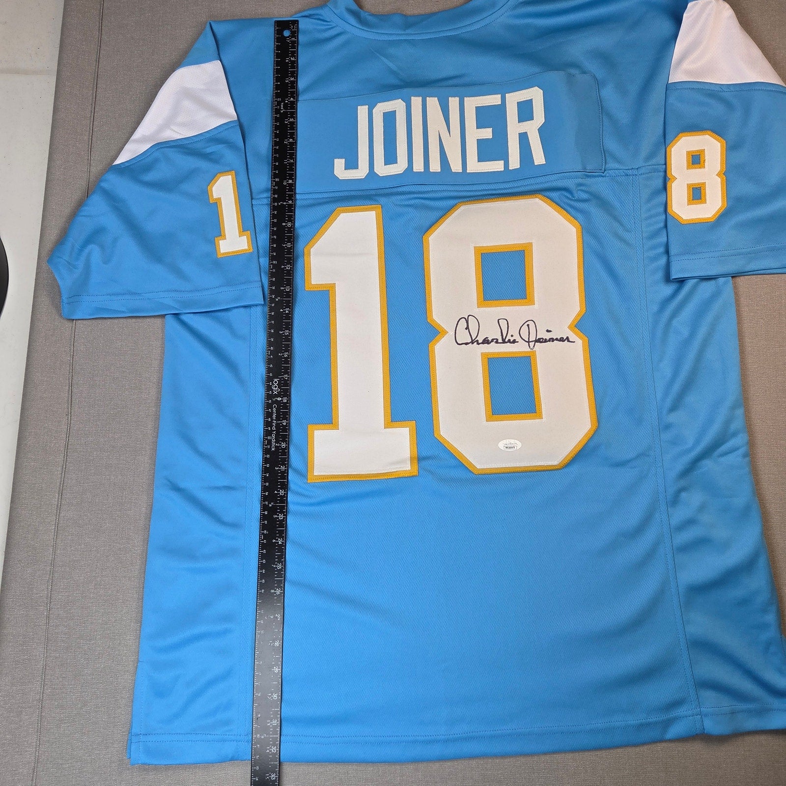 Charlie Joiner Signed San Diego Chargers Custom Jersey XL JSA Witness COA