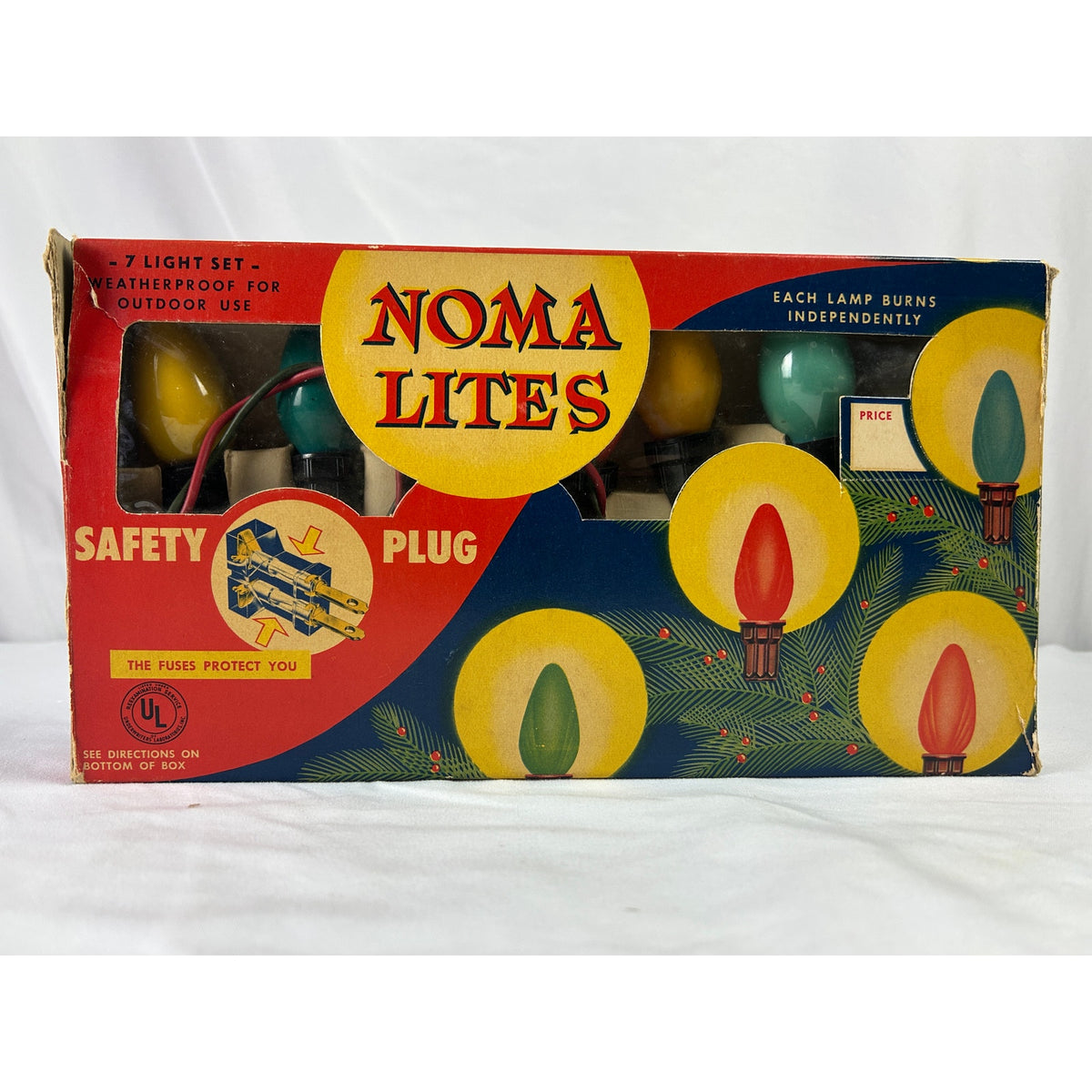 Vintage 1950s NOMA Lites 3005-SF 7 Light Christmas Set Original Box C7