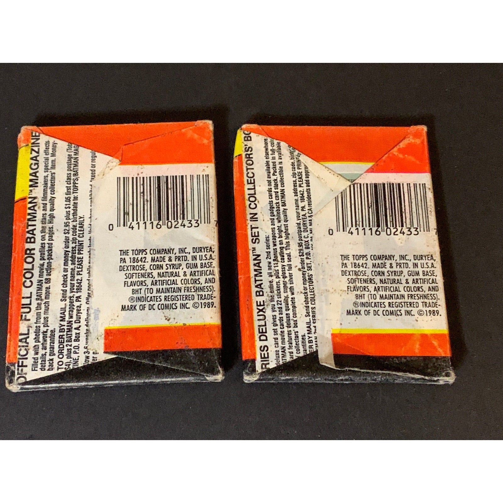 1989 Topps Batman Series 2 Trading Cards Lot 2 Sealed Wax Packs