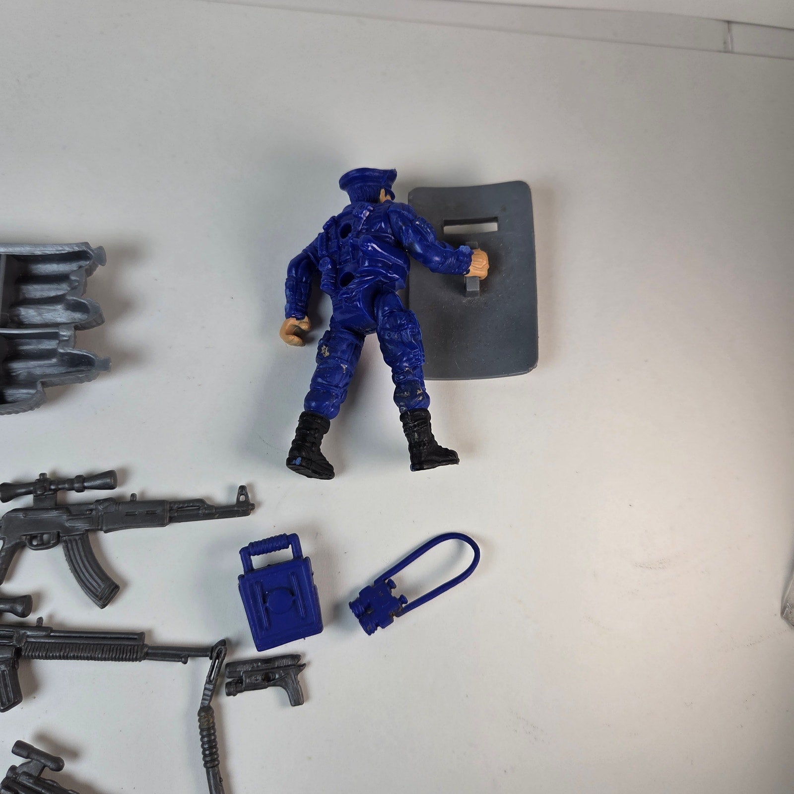 Chap Mei Police SWAT Action Figure w Weapons Gear Mixed Accessory Lot