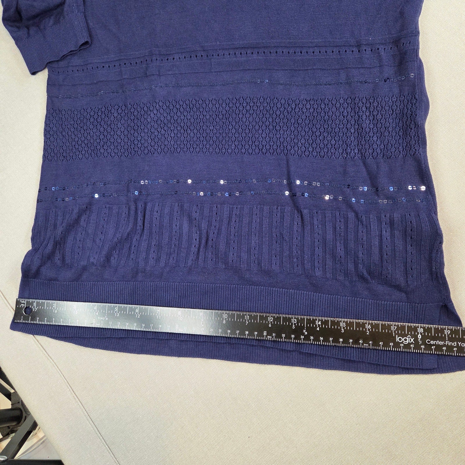 White House Black Market Purple Knit Viscose Top Blouse Size M Women’s