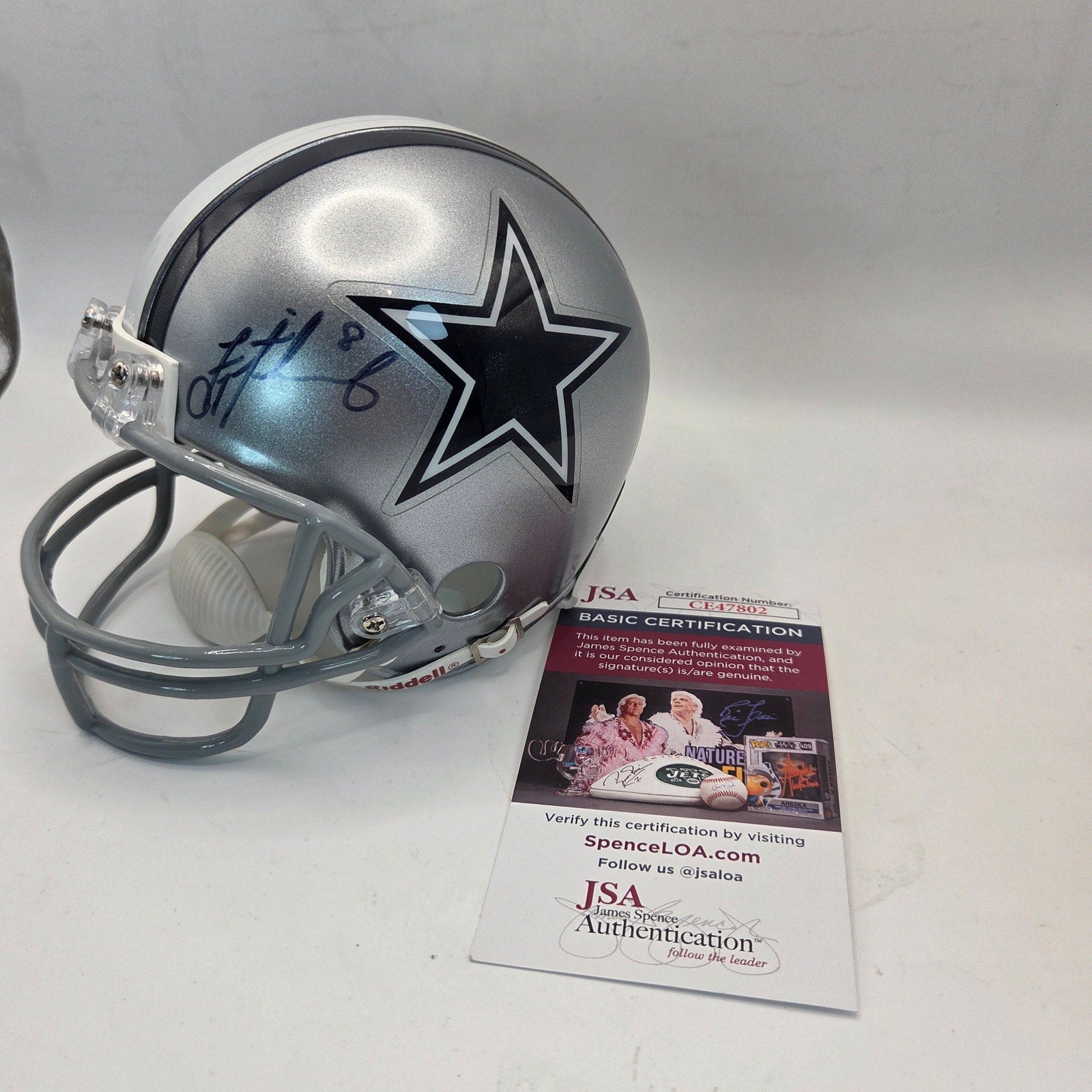 Dallas Cowboys Mini Helmet Troy Aikman Autographed w/ JSA COA