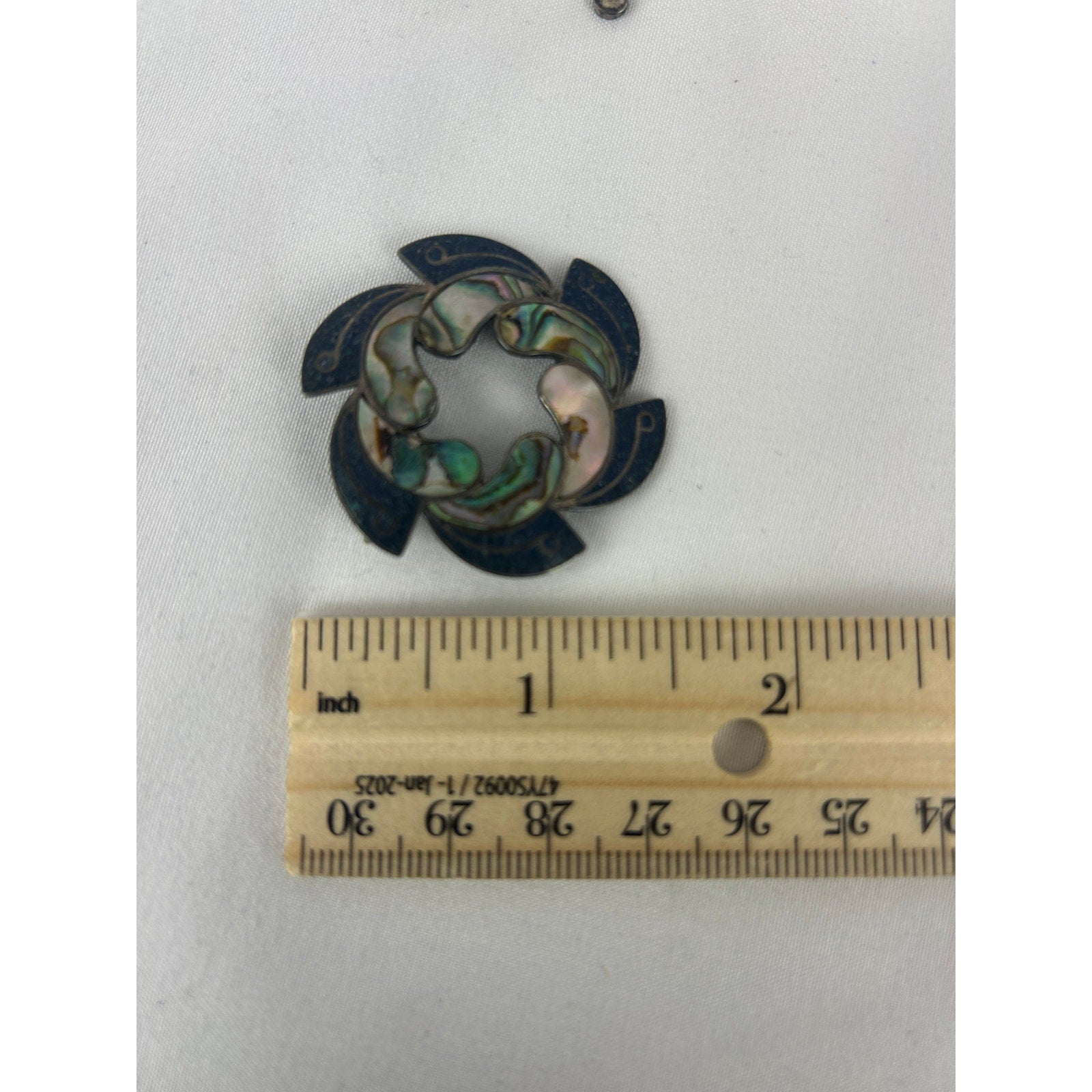 Mexico 925 Sterling Silver Abalone Vintage Brooches Mid Century Modern Lot 4