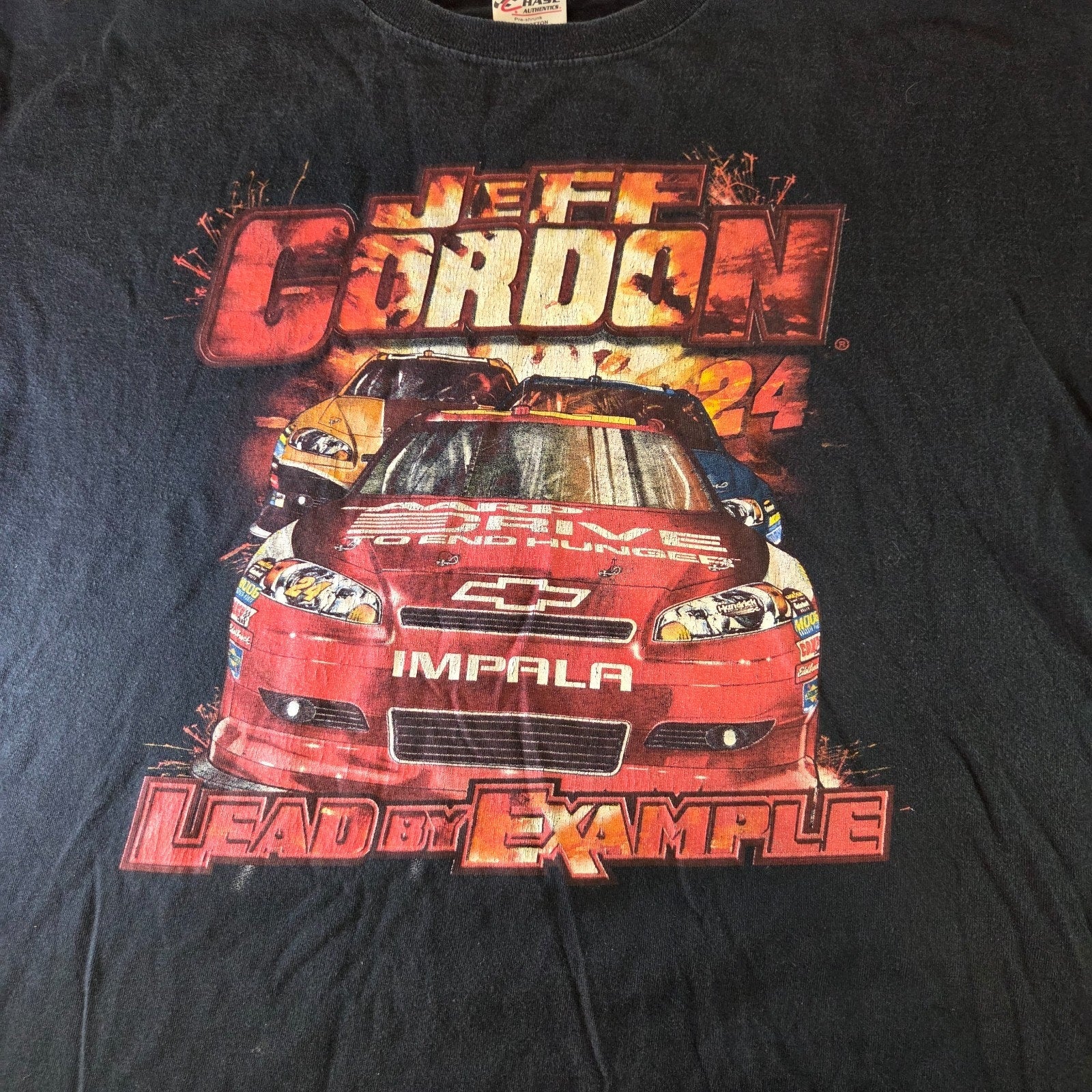 Vintage Jeff Gordon NASCAR Chase Authentics T-Shirt Black Lead By Example XL