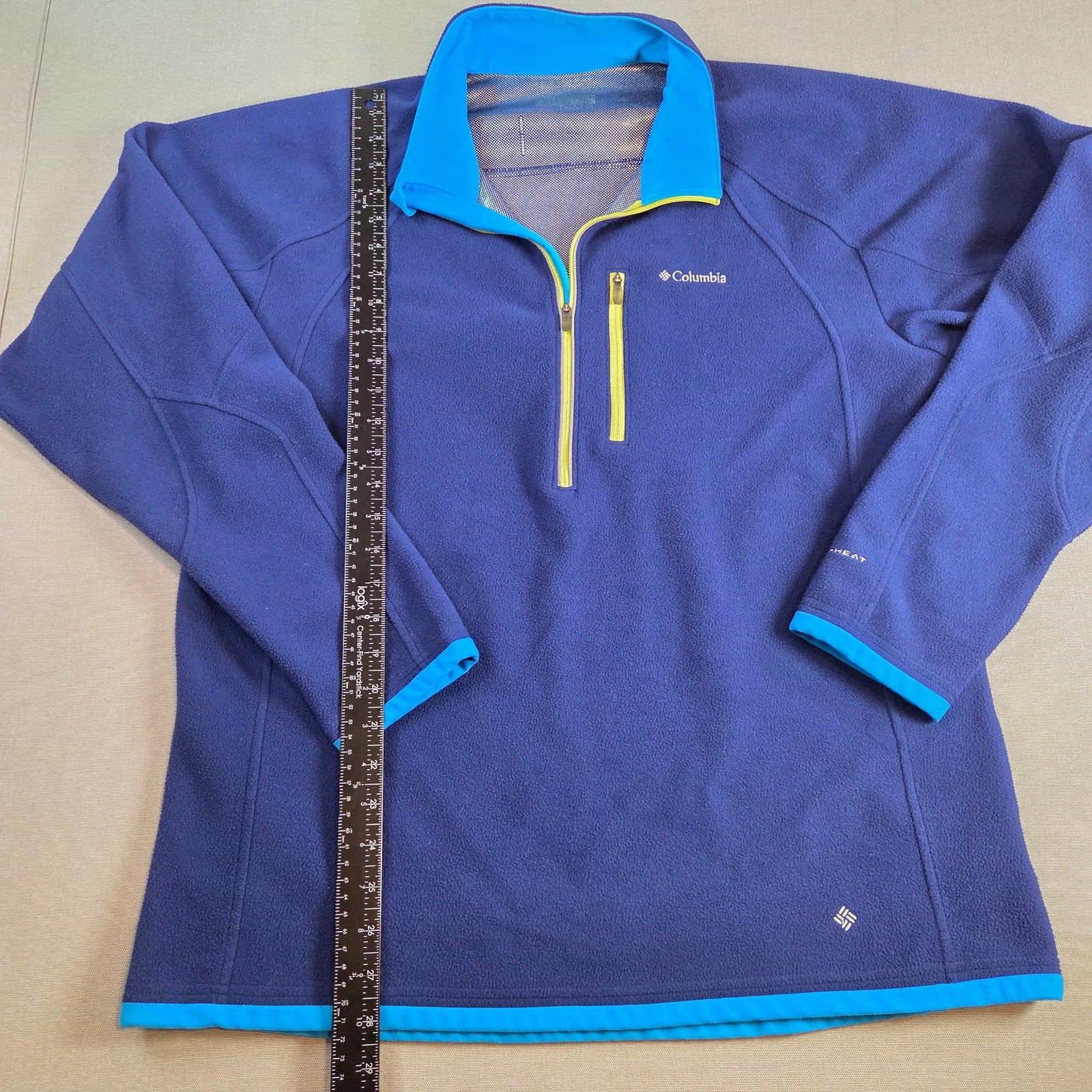 Columbia Omni-Heat 1/4 Zip Pullover Blue Mens Large Approx No Size Tag