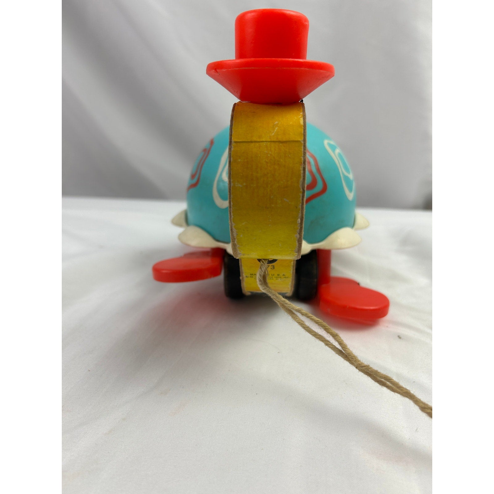 Vintage Fisher Price Turtle Pull Toy 773 1962 Top Hat Wooden Toy