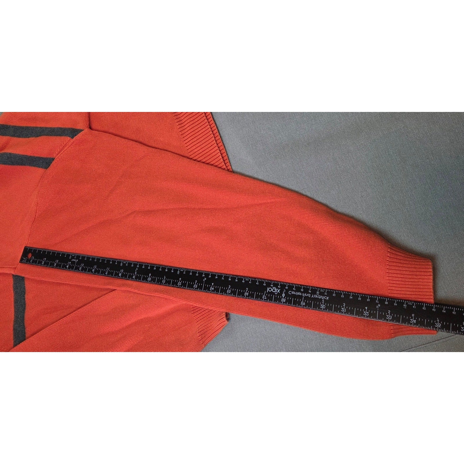 Vintage Chaps Ralph Lauren XXL Orange Navy Stripe Cotton Sweater Macau