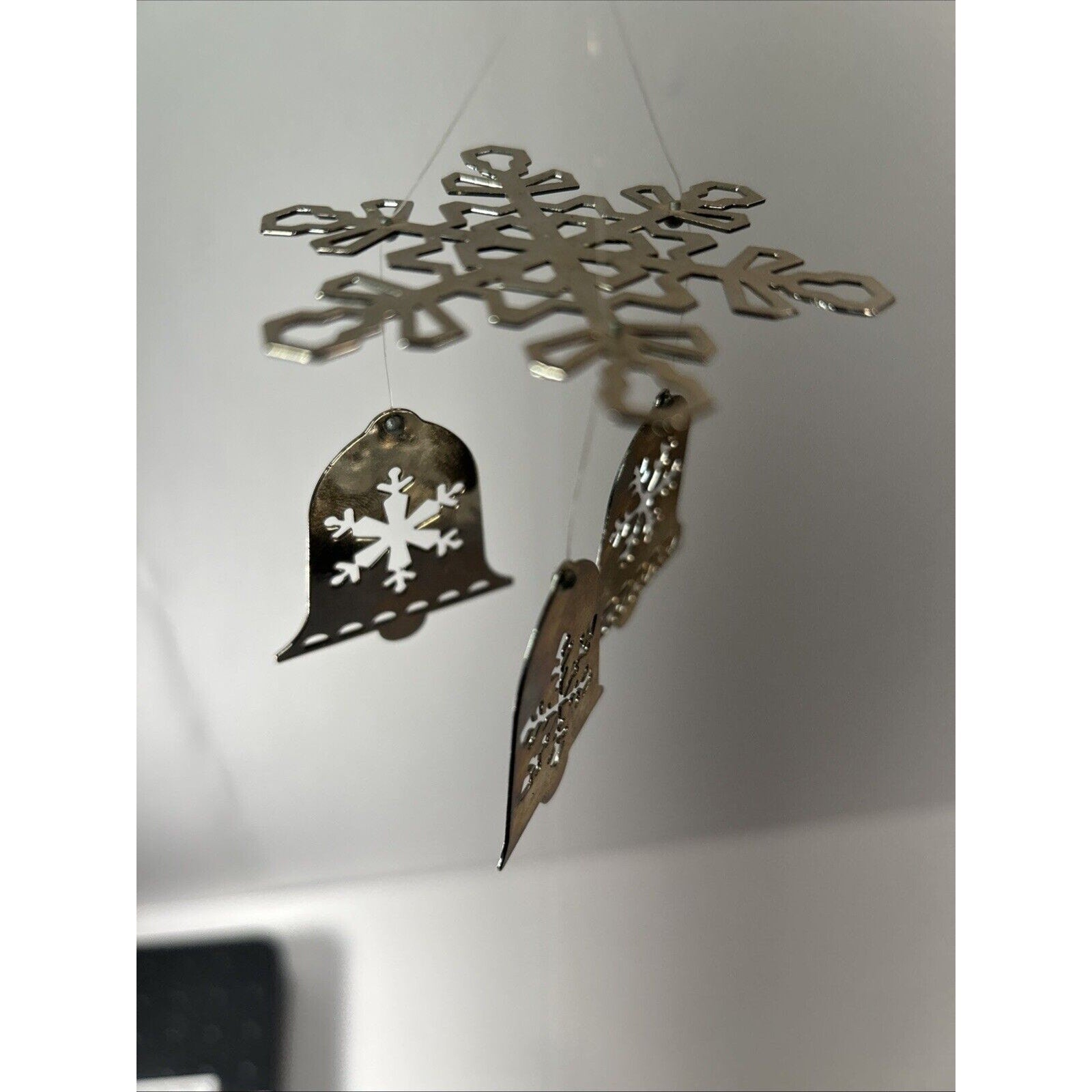 Silver Bells Snow Flake Wind Chime Ornament