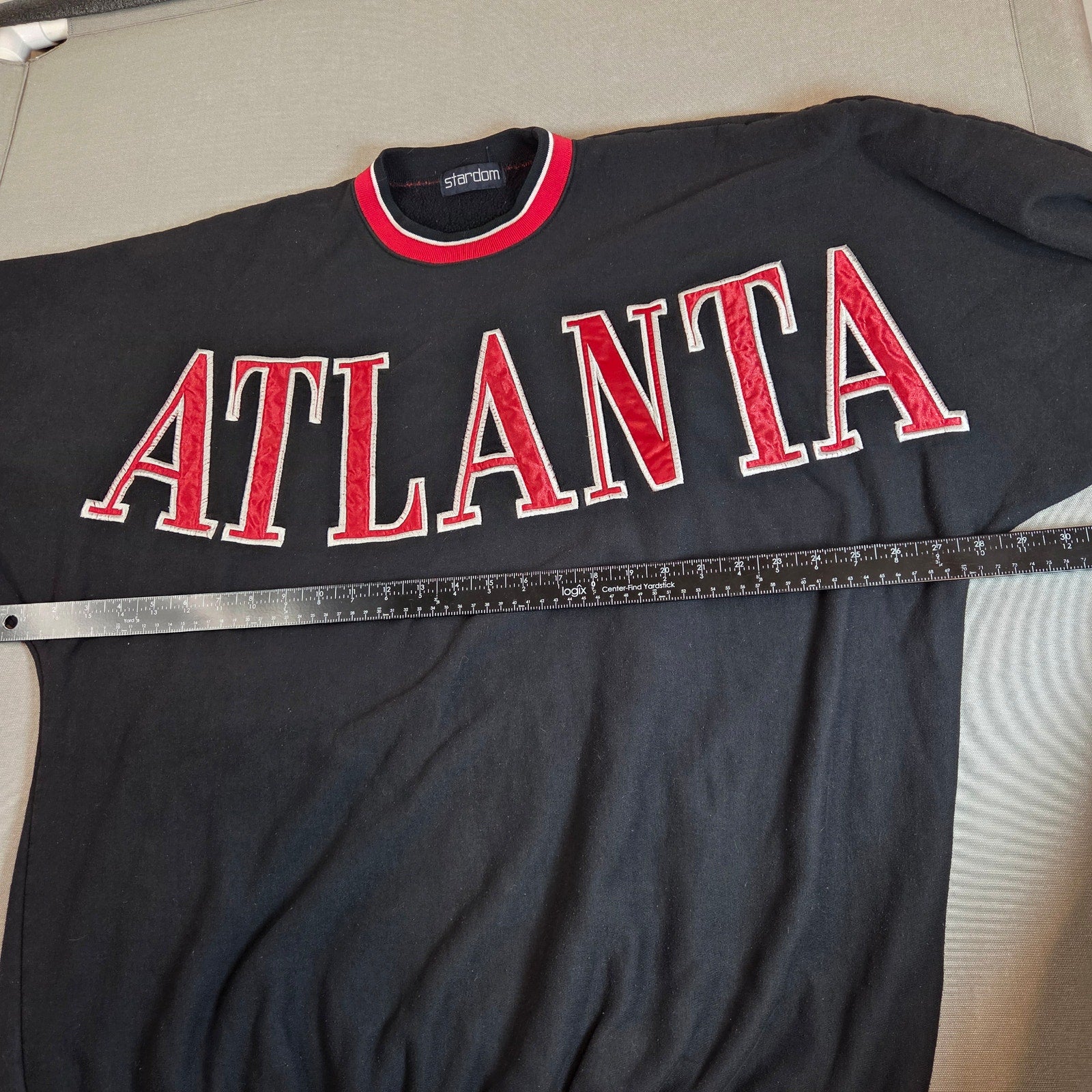 Vintage 90s Stardom Atlanta Oversized Tackle-Twill Crewneck Sweatshirt