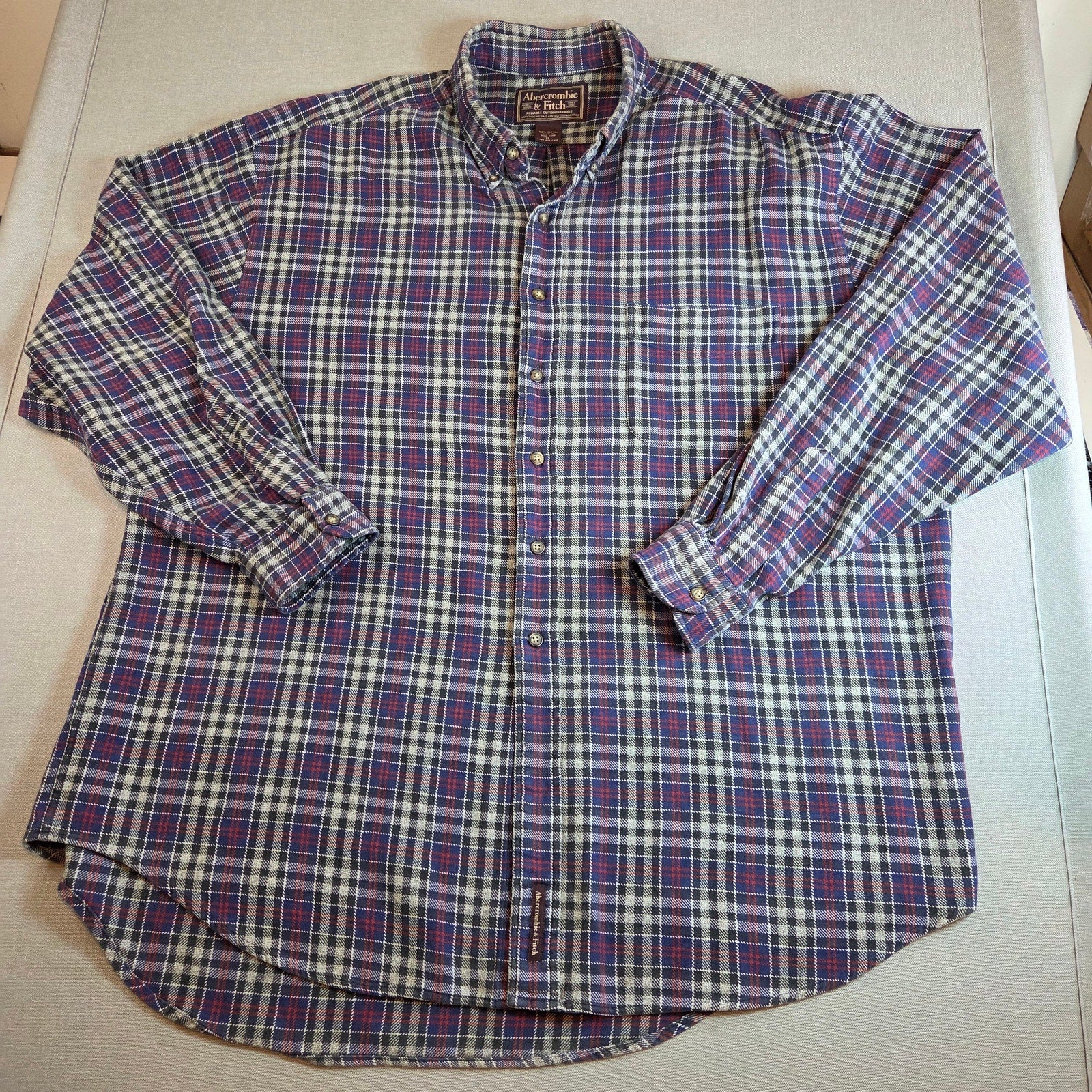 Vintage 90s Abercrombie & Fitch Flannel Shirt XL Hong Kong Outdoor Goods
