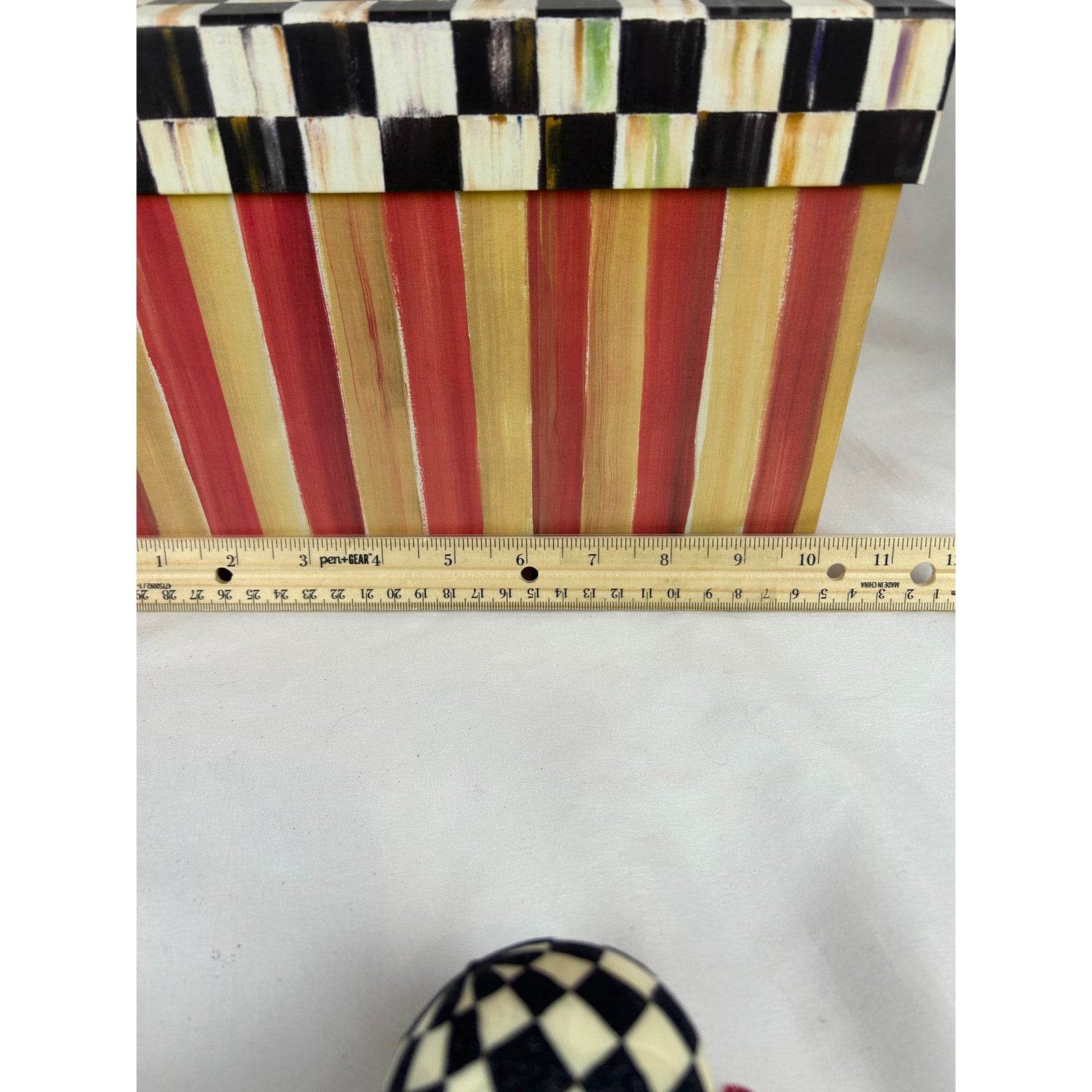 MacKenzie-Childs Courtly Check Ball Ornaments Set of 3 w/ Box Holiday Decor