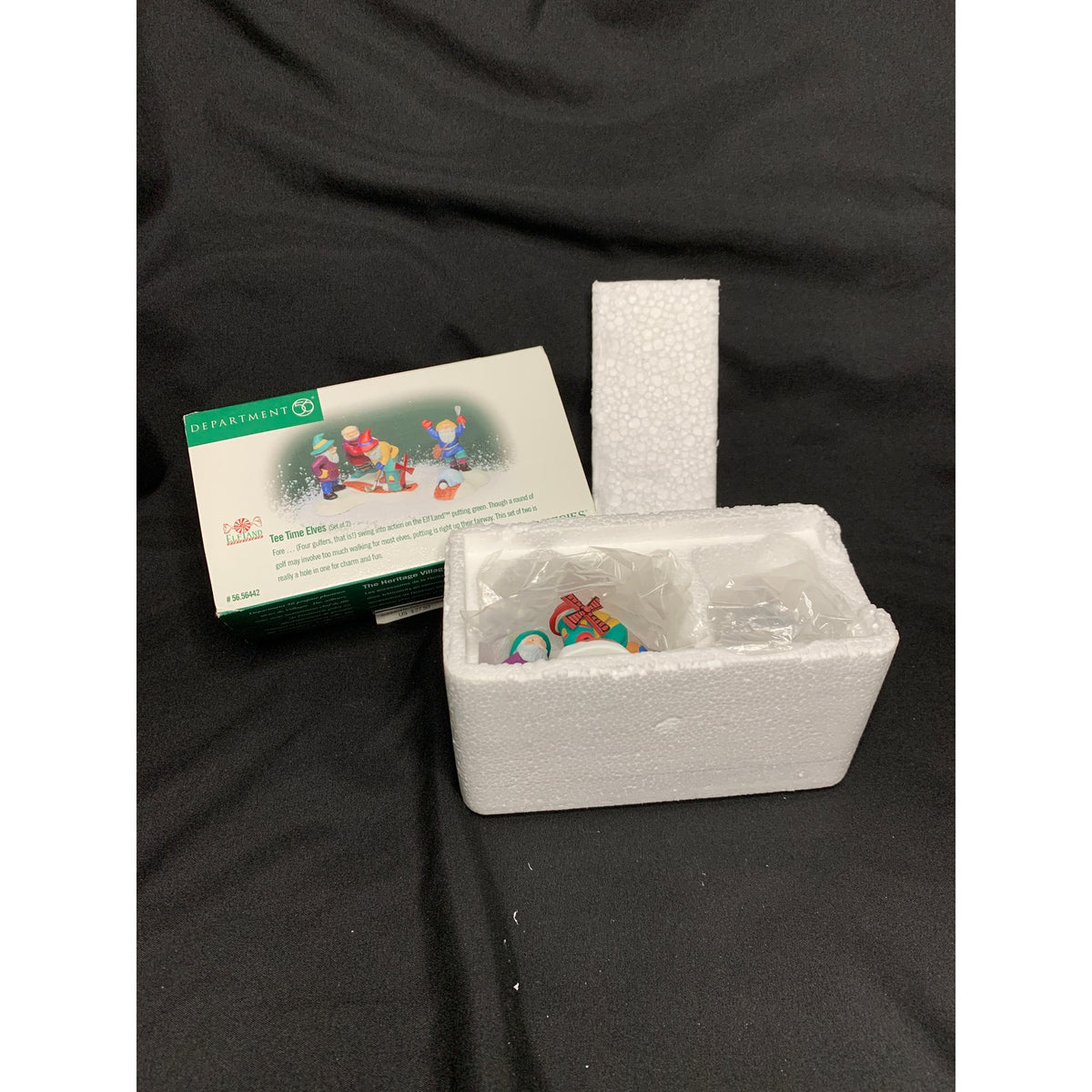 Department 56 Tee Time Elves 56442 North Pole Series Elf Land Set of 2 Retired