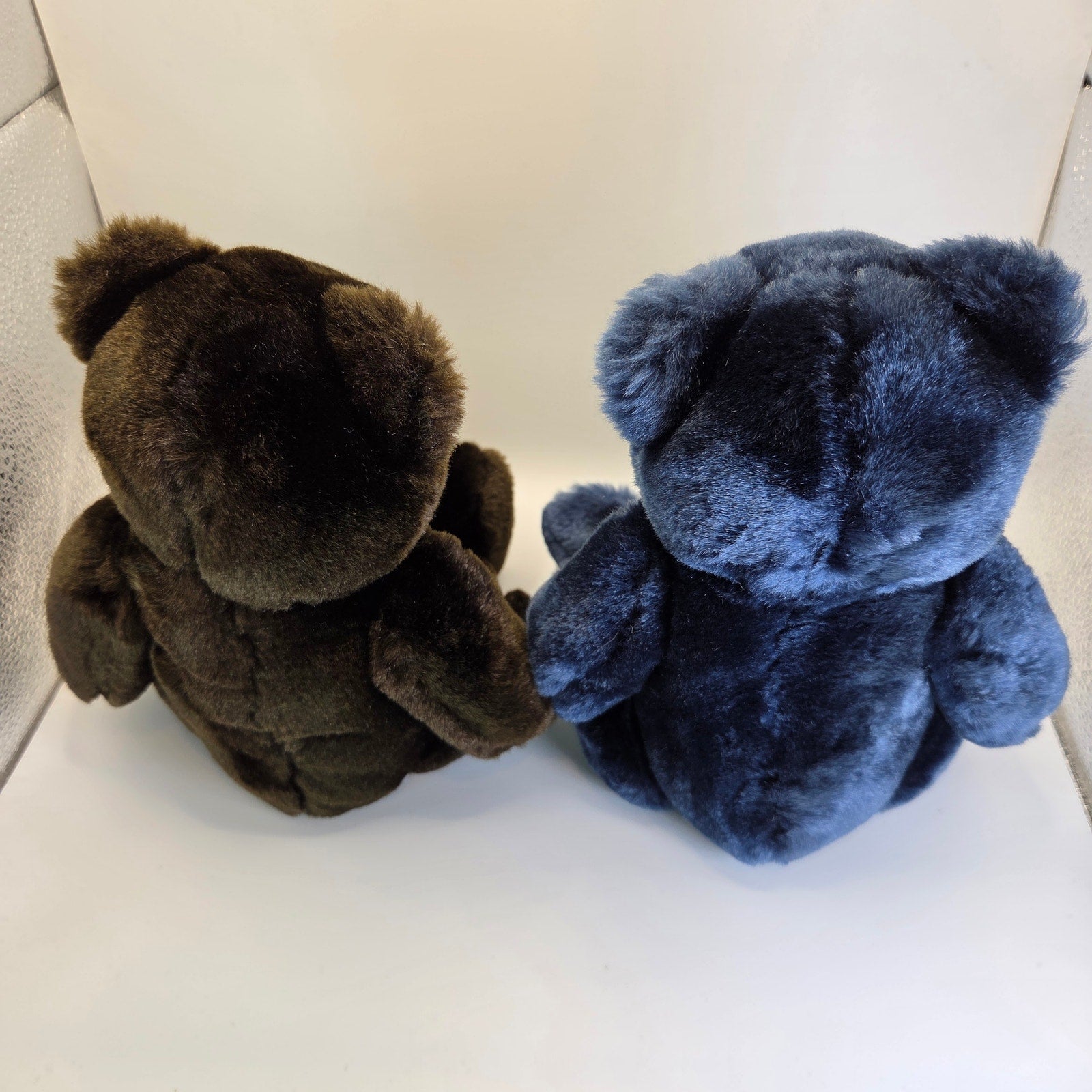Velvete by Greek Plush Bears Lot of 2 Brown & Blue Stuffed Animals