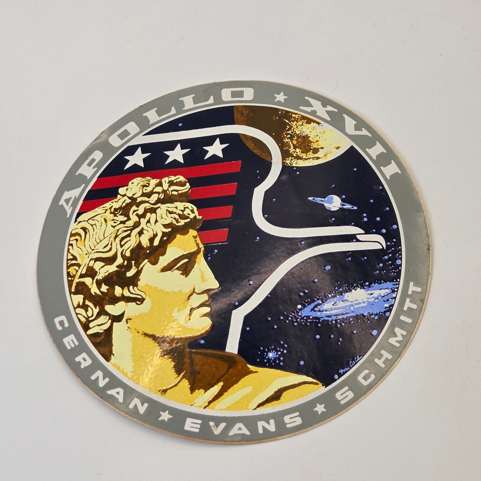 NASA Apollo 17 Vintage Mission Decal Sticker Cernan Evans Schmitt 1970s Space