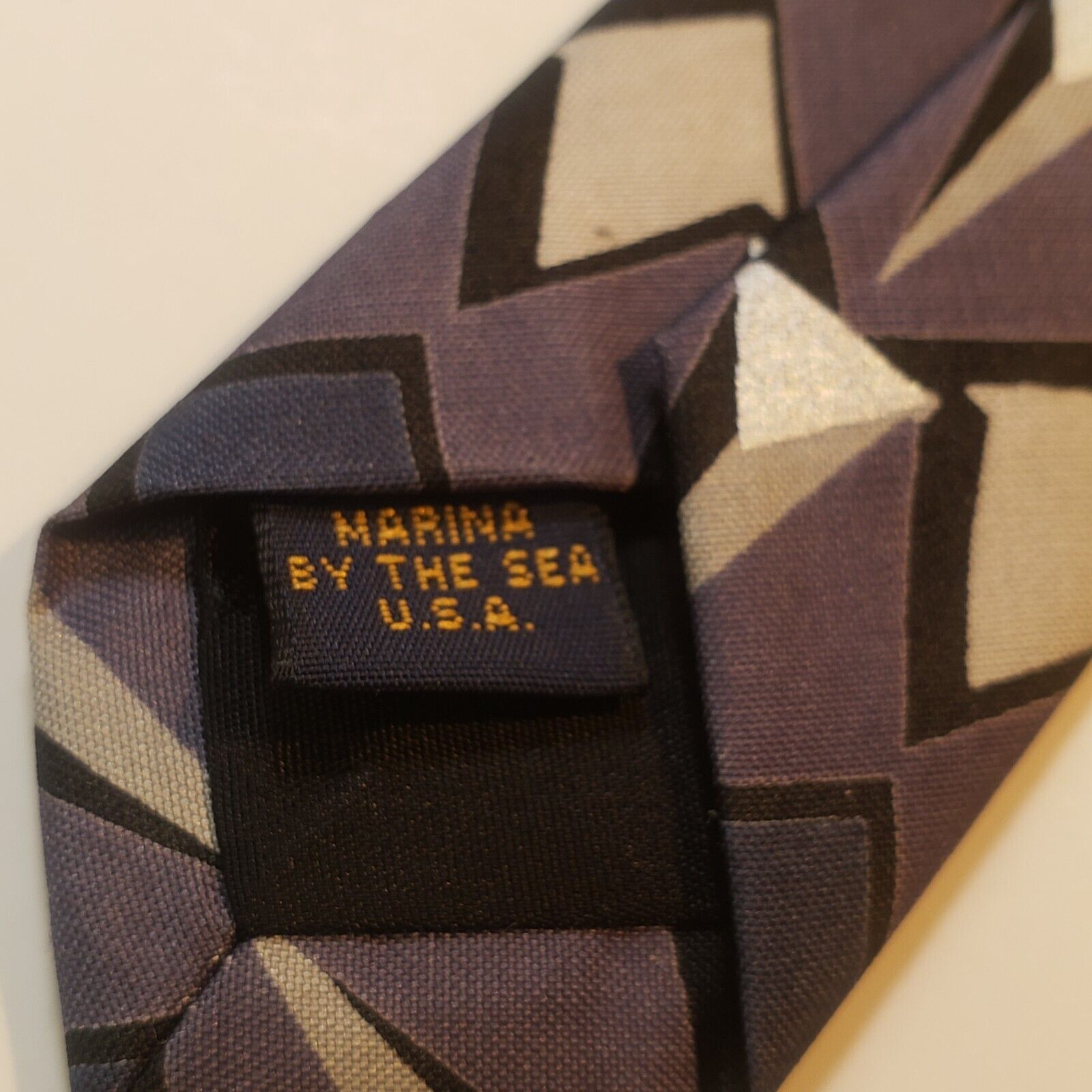 Mulberry Marina By The Sea Thai Silk Geometric Tie