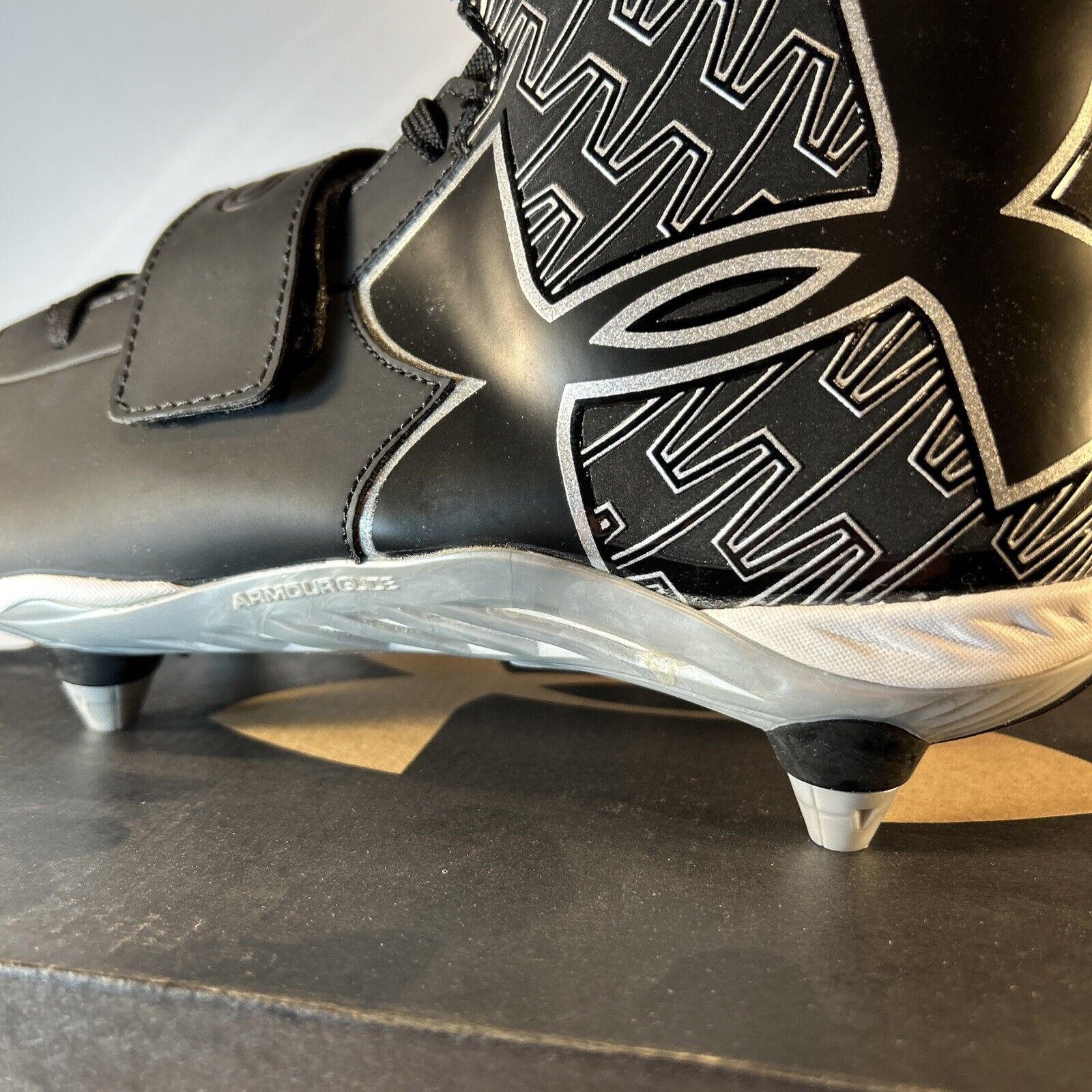 Under Armour C1N Cam Newton Football Cleats Black Mid Men's Size 10.5 New