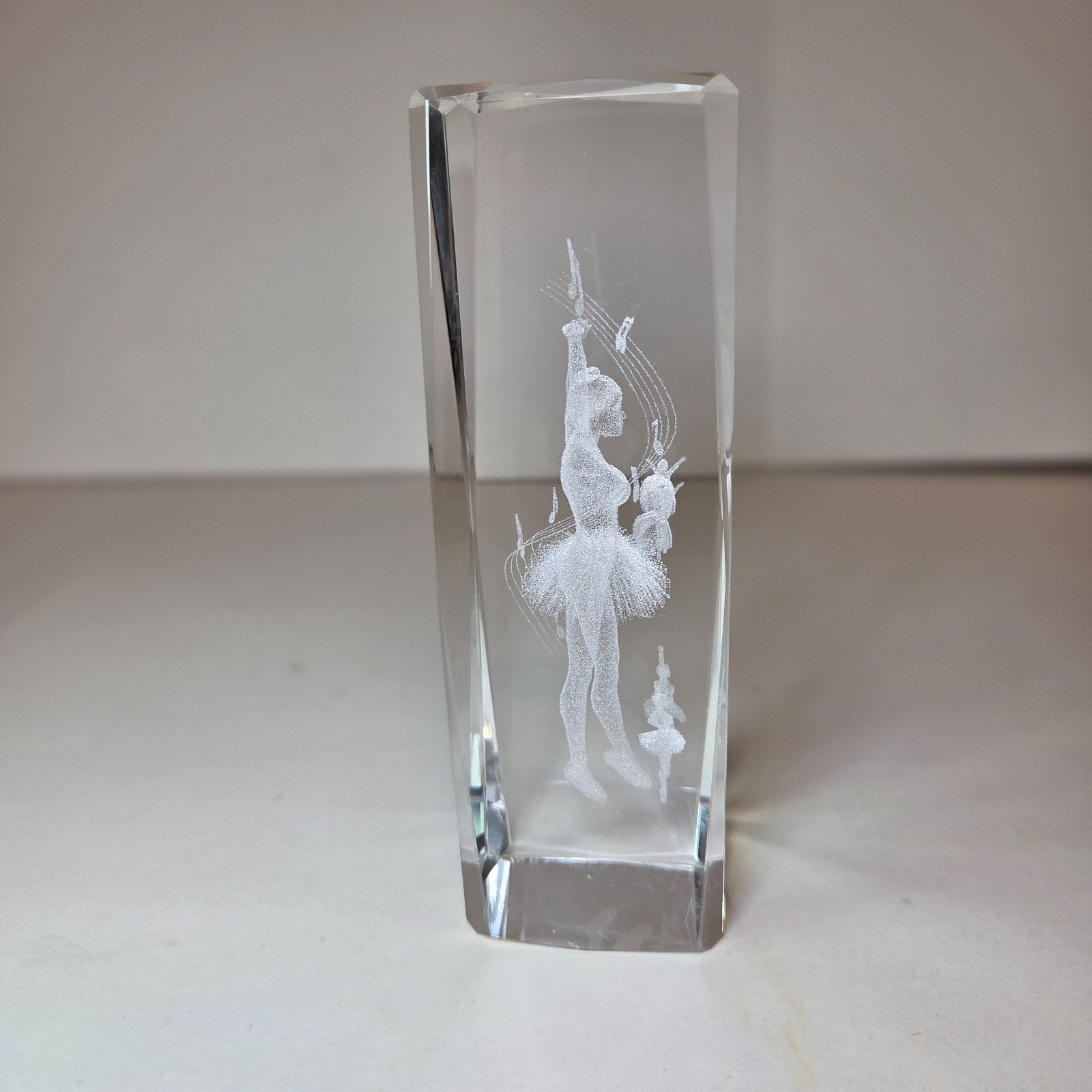 3D Laser Etched Crystal Ballerina Figurine Ballet Collectible ~ 6.25" 2 lb