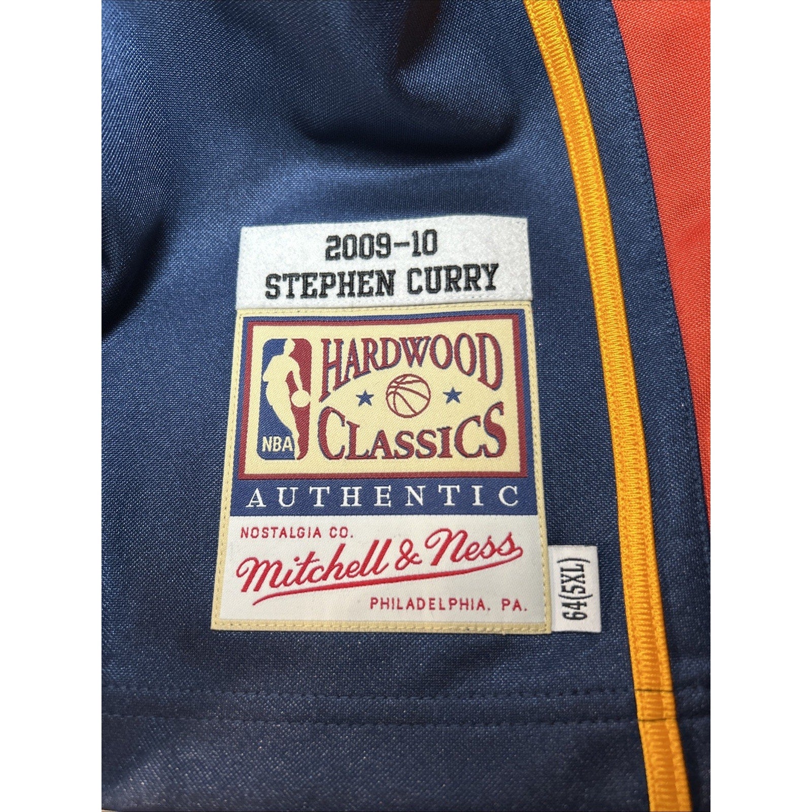 Stephen Curry #30 Warriors 2009-10 Mitchell & Ness Authentic Jersey 5XL