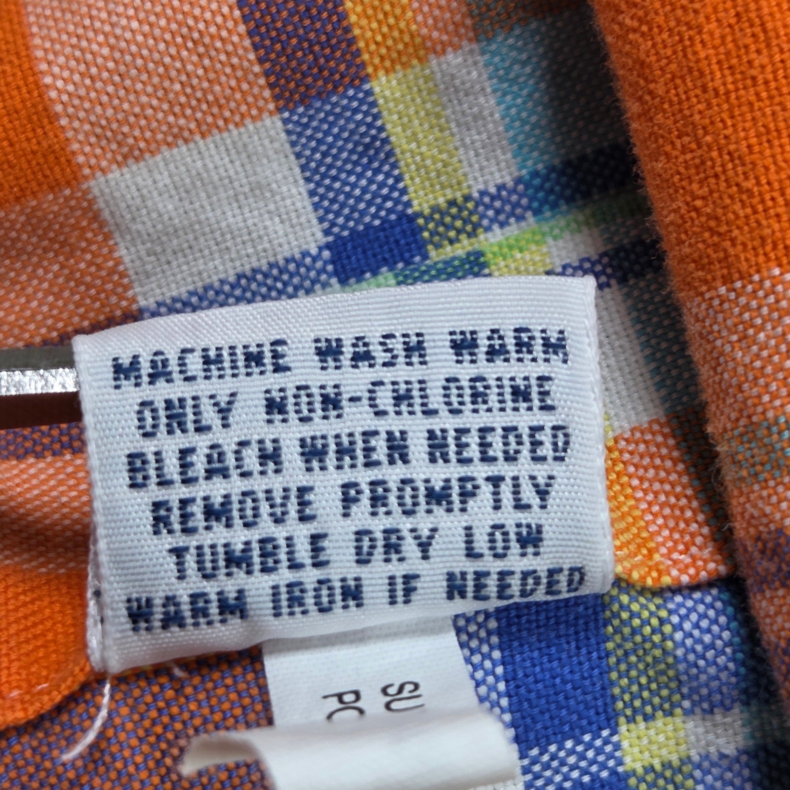 Ralph Lauren Plaid Button Down Shirt Men 2XLT Orange Cotton Long Sleeve
