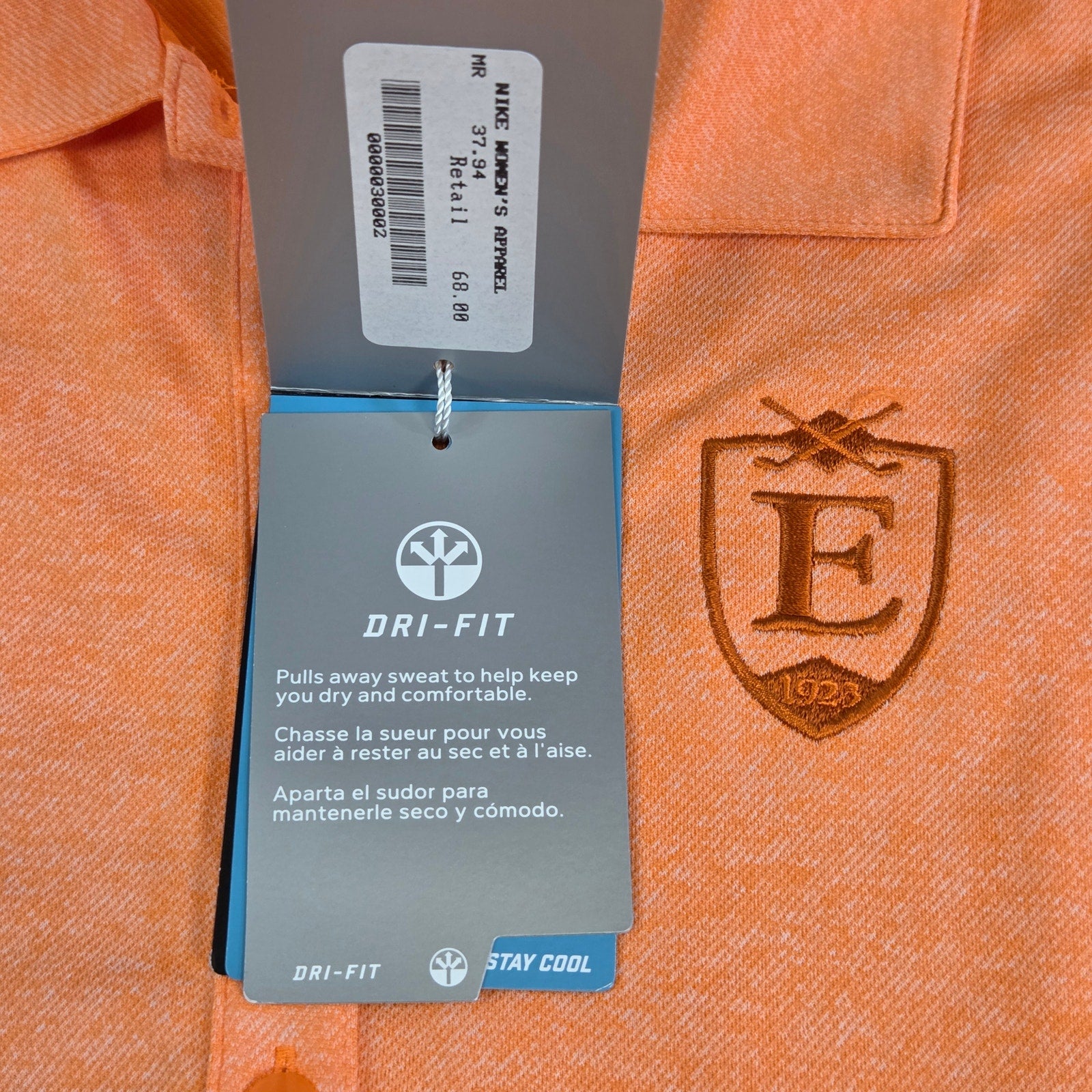Nike Golf Women’s Dri-Fit Polo Shirt Orange Performance Top Size M NWT