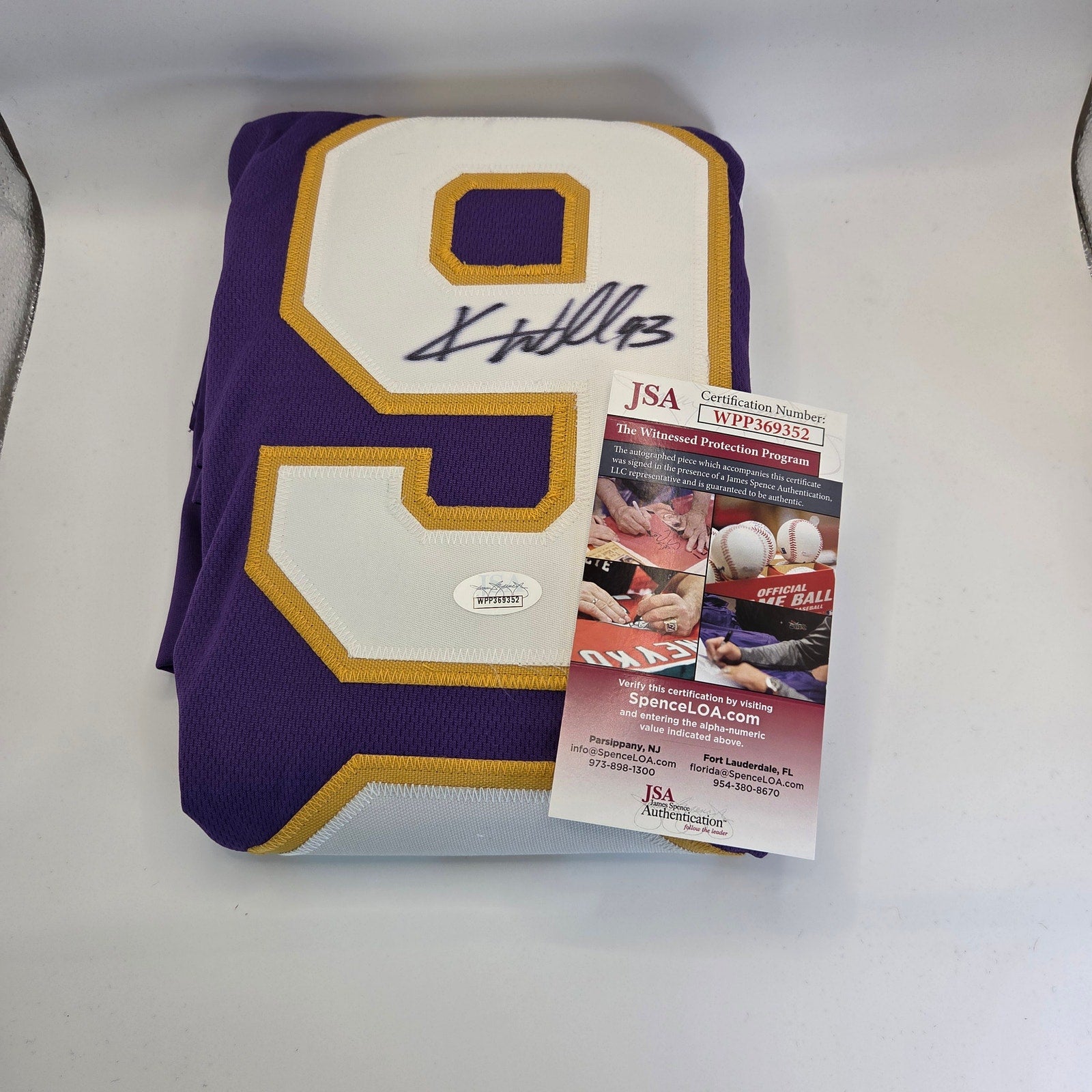 Williams Wall Vikings #93 #94 Kevin Williams Signed Jersey JSA COA XL Purple