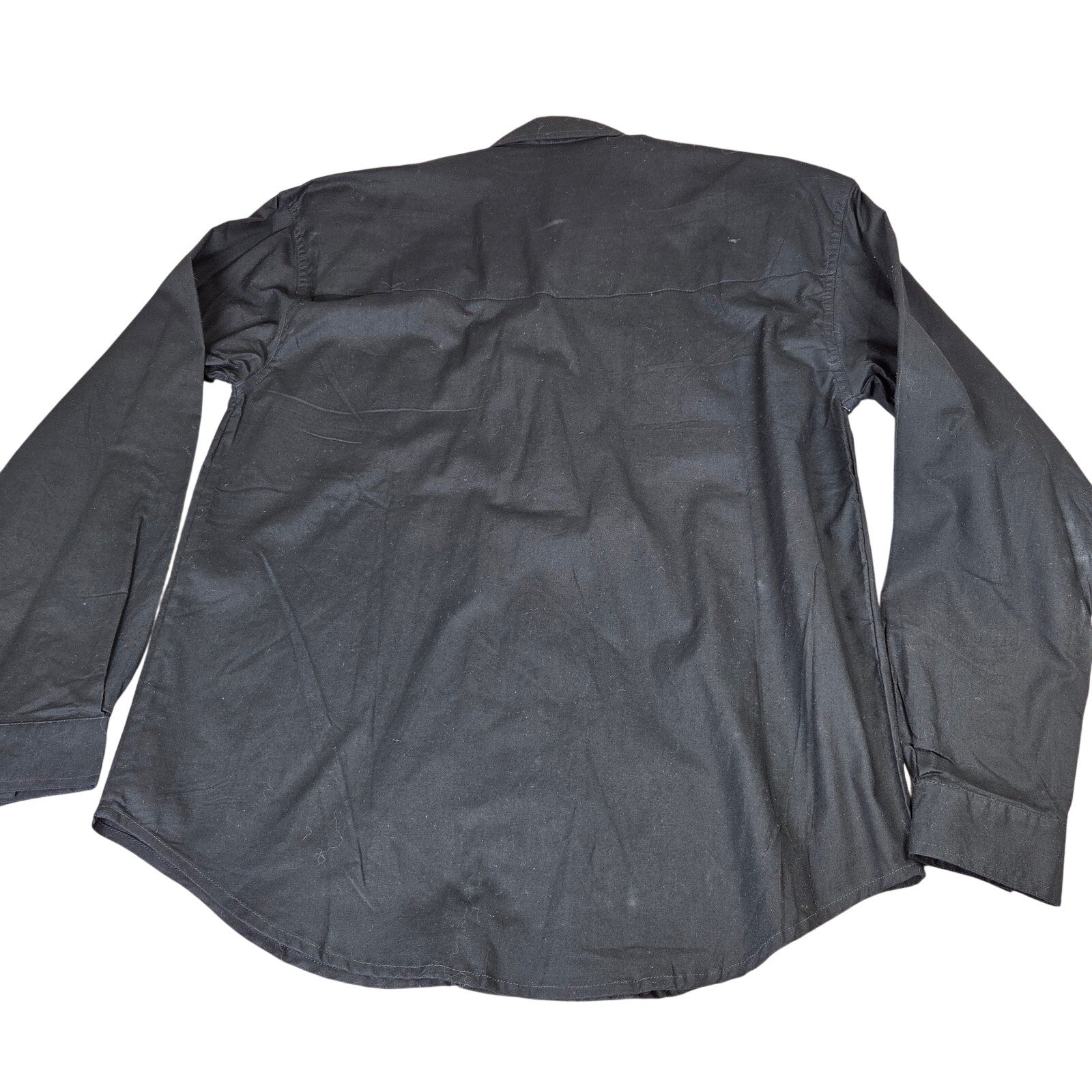 Side Saddle 1993 Beaded Fringe Western Button Shirt Black Cotton M Pad