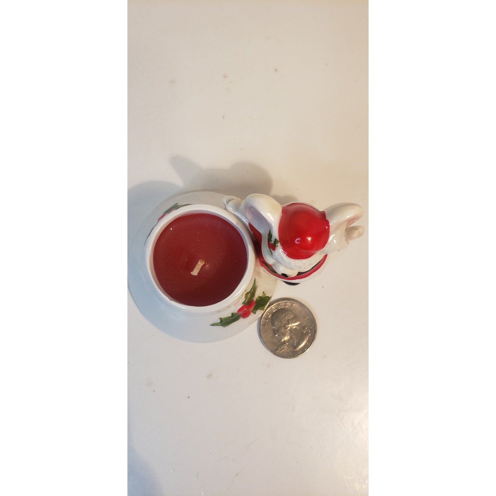 Vintage Fitz & Floyd Santa Mouse Candle Holder 1978 Hand Painted Japan
