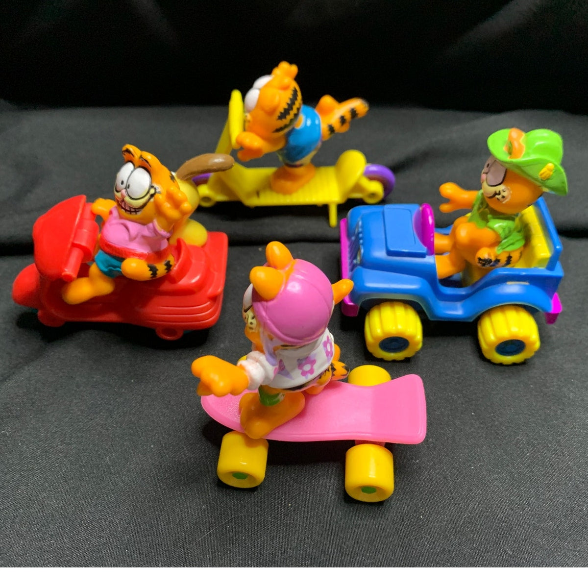 1988 McDonald's Garfield Happy Meal Toys Complete Set of 4 Vintage