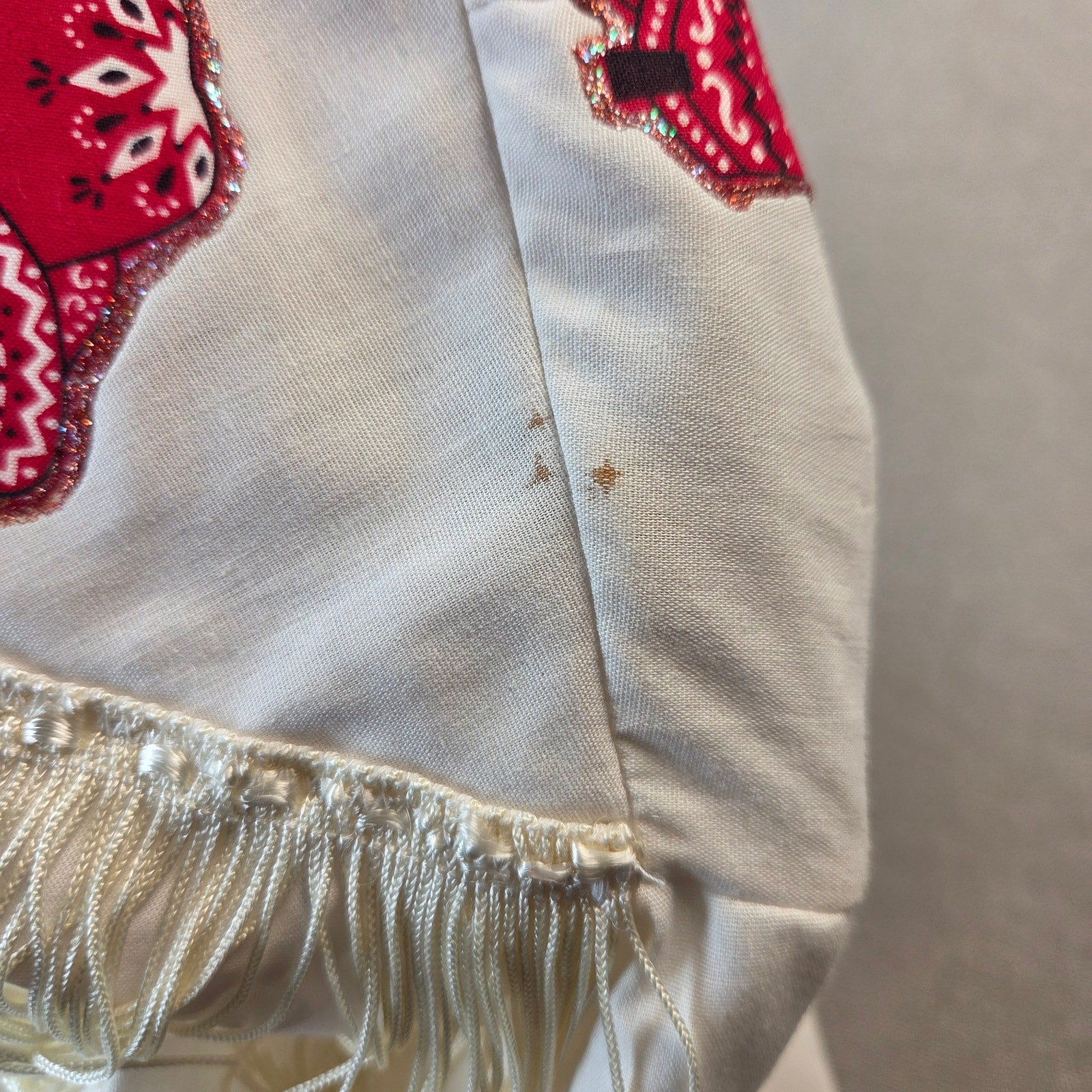 Sunbelt Sportswear Vintage Western Fringe Shirt Cowgirl Guitar USA M Medium