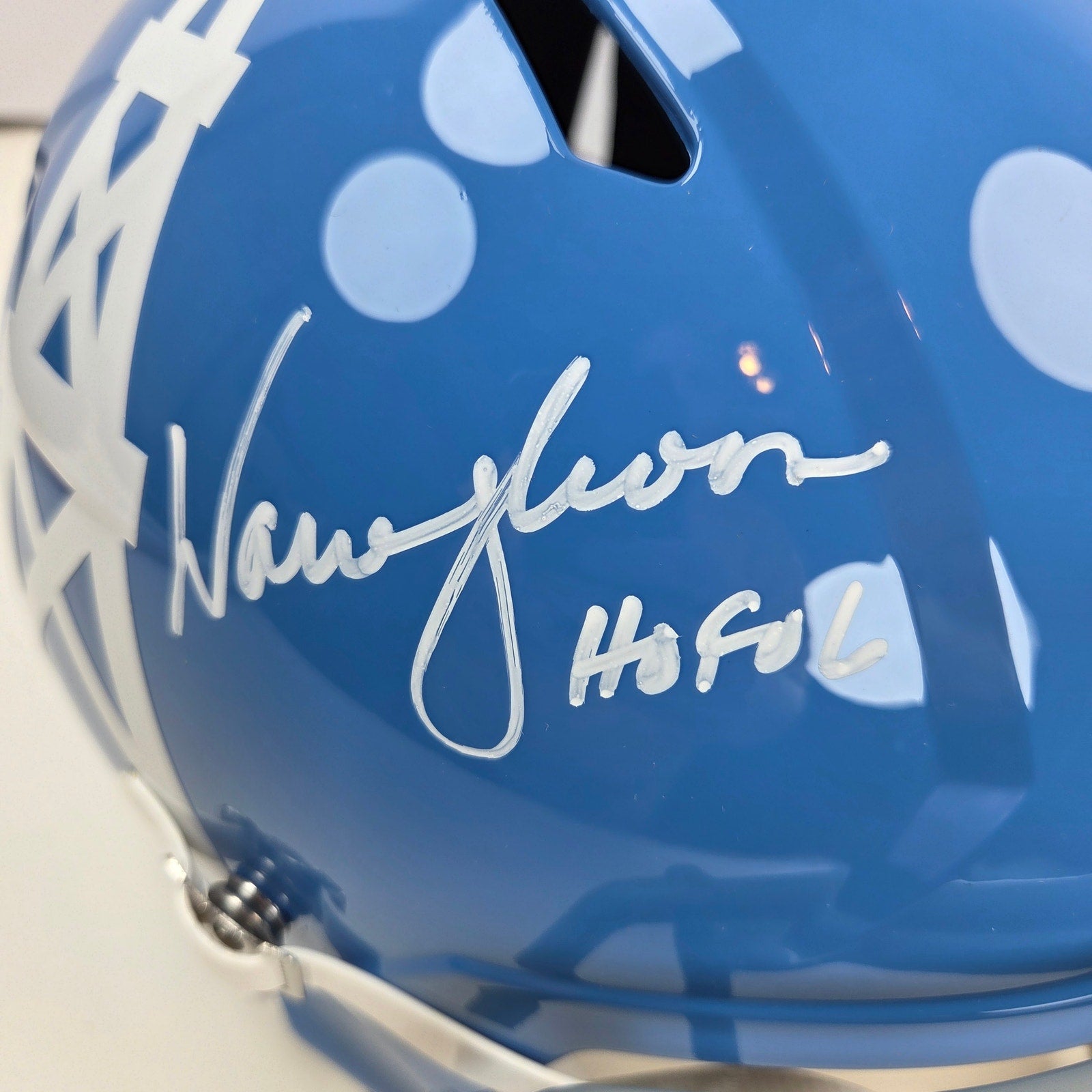 Warren Moon HOF 06 Signed Houston Oilers Riddell Speed Helmet BAS Witness FS