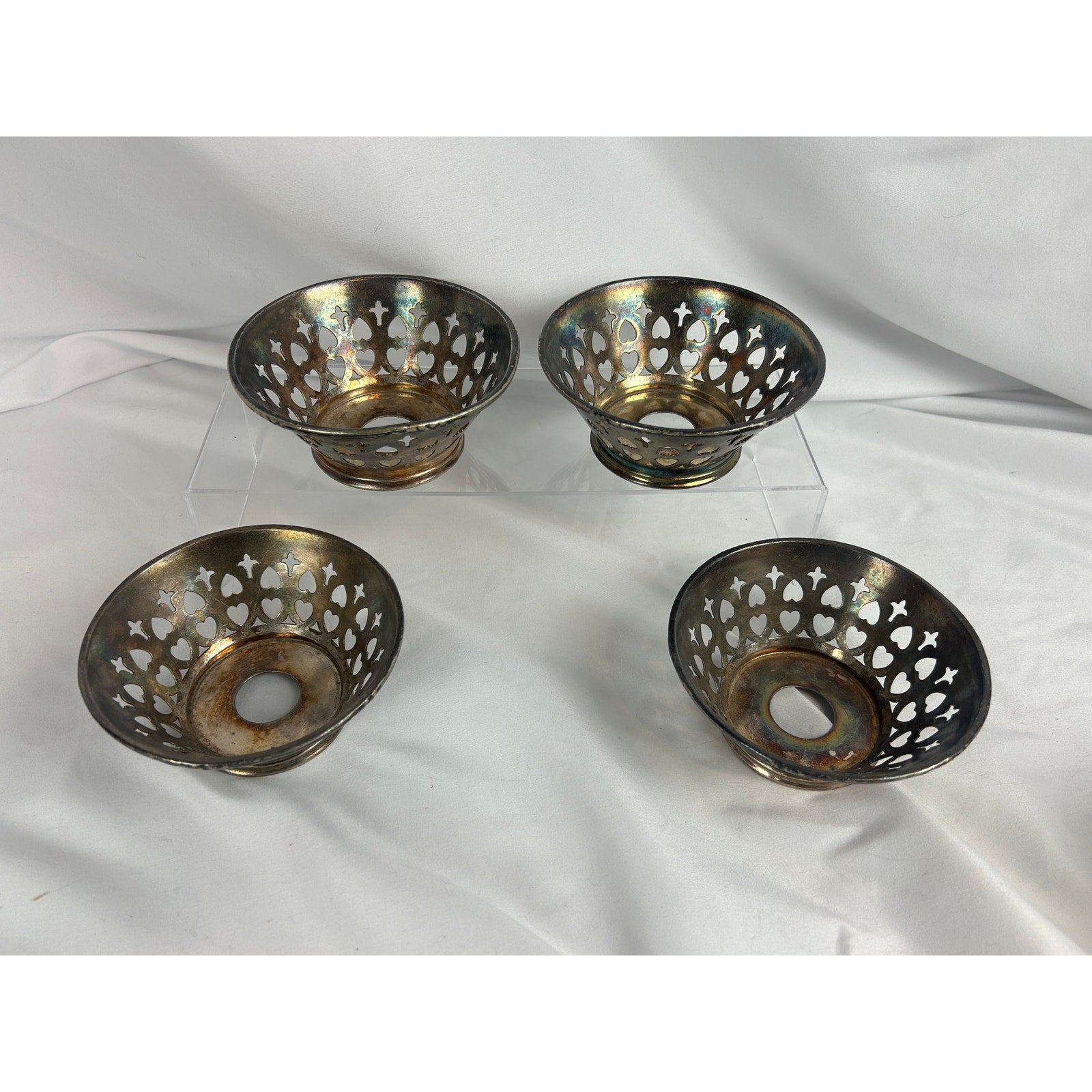 Sheridan Silverplate Arlington Hotel Votive Holders Set of 4