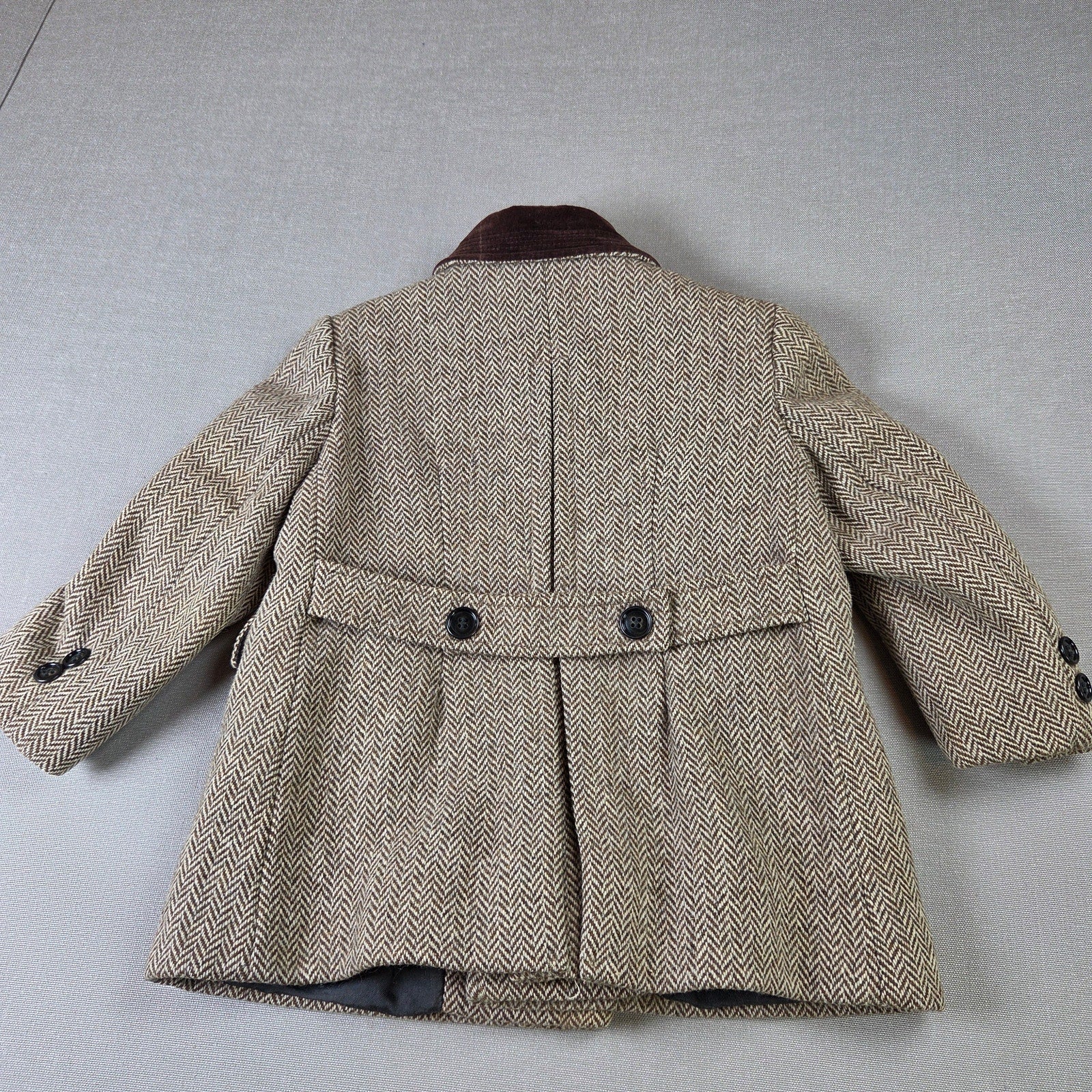 Fieldston Boys Wool Herringbone Coat Pants Set Vintage Stirrup Suit