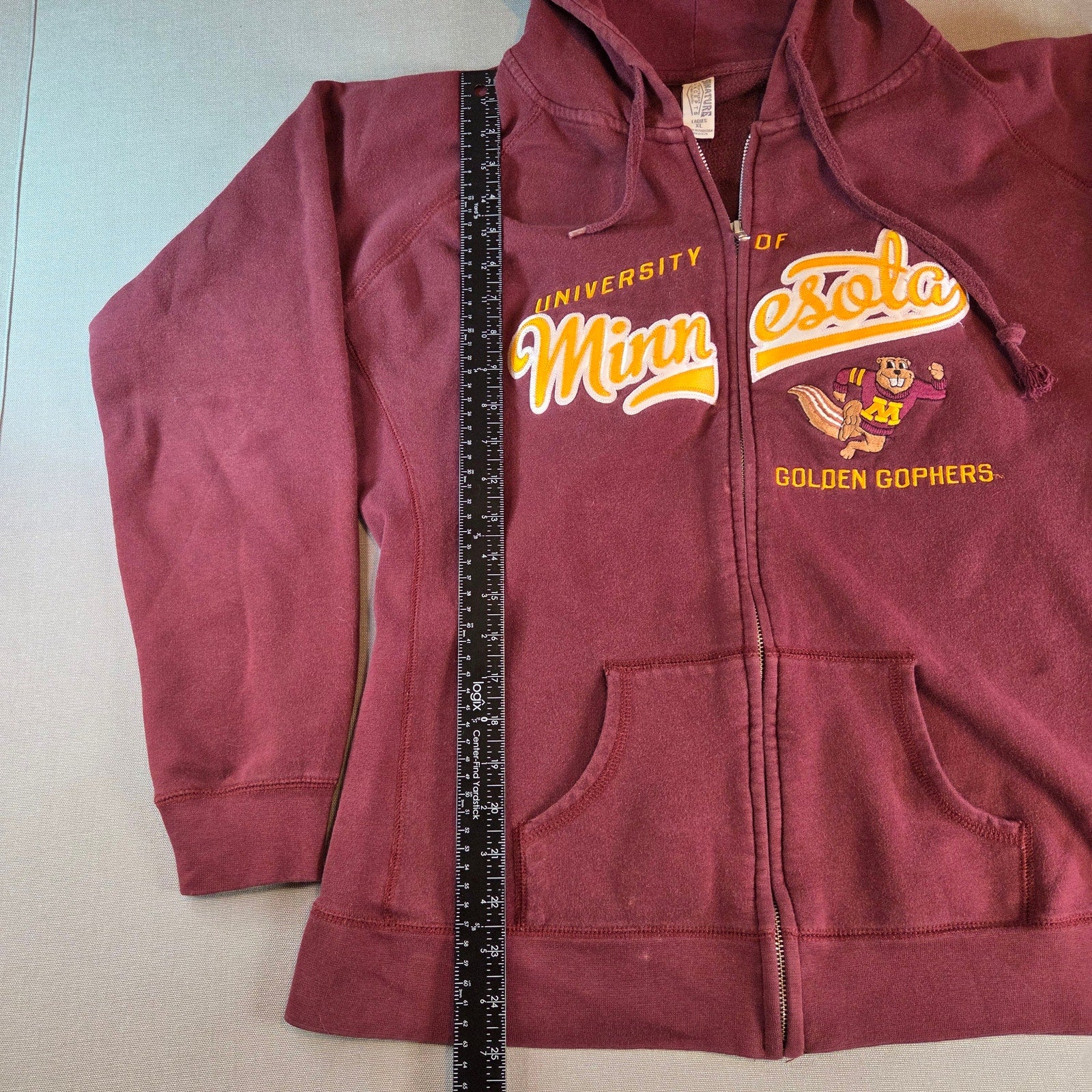 Golden Gophers Hoodie Women’s XL Signature Sportswear Full Zip Maroon Discolor