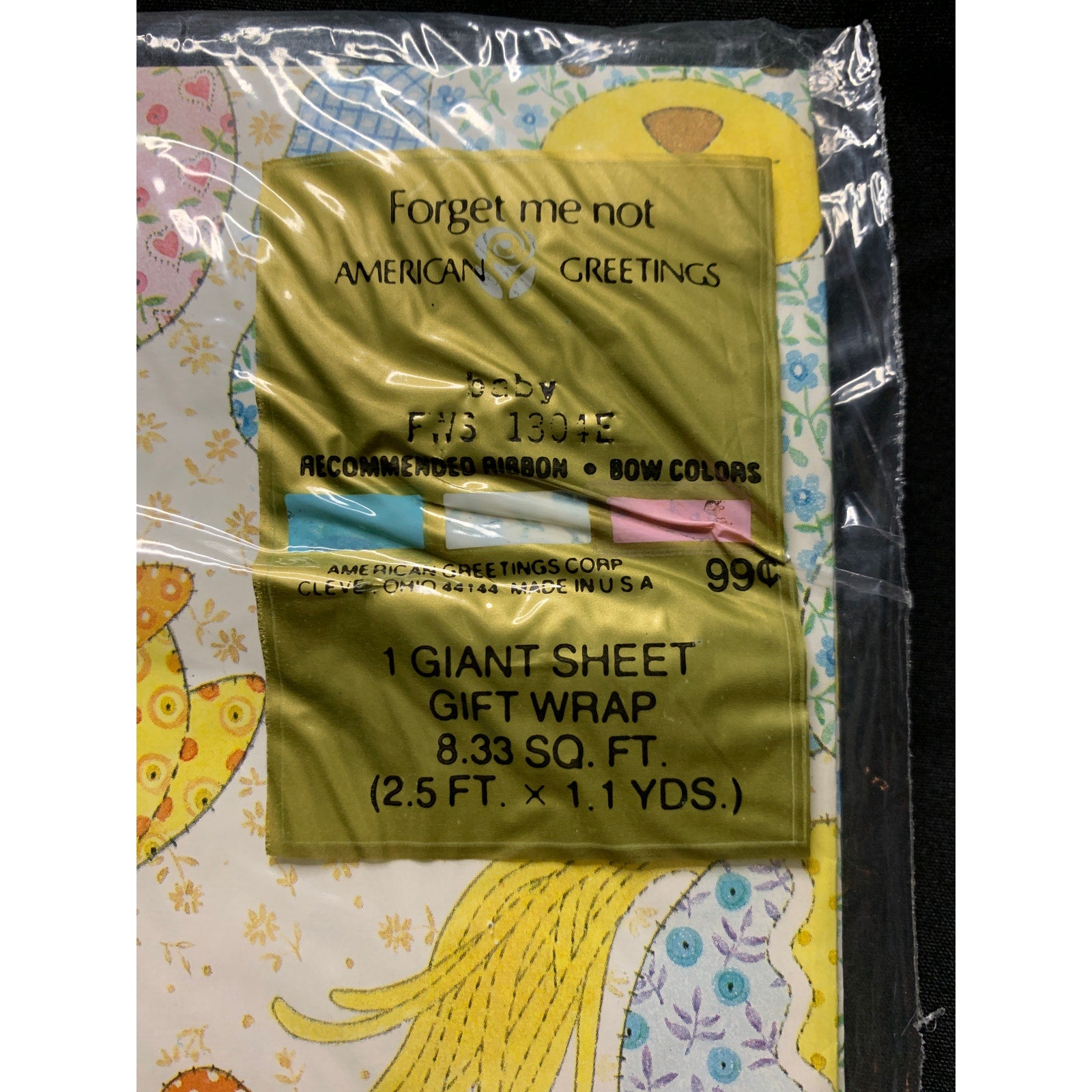 Vintage Baby Shower Gift Wrap Lot 3 Full Sheets Hallmark American Greetings