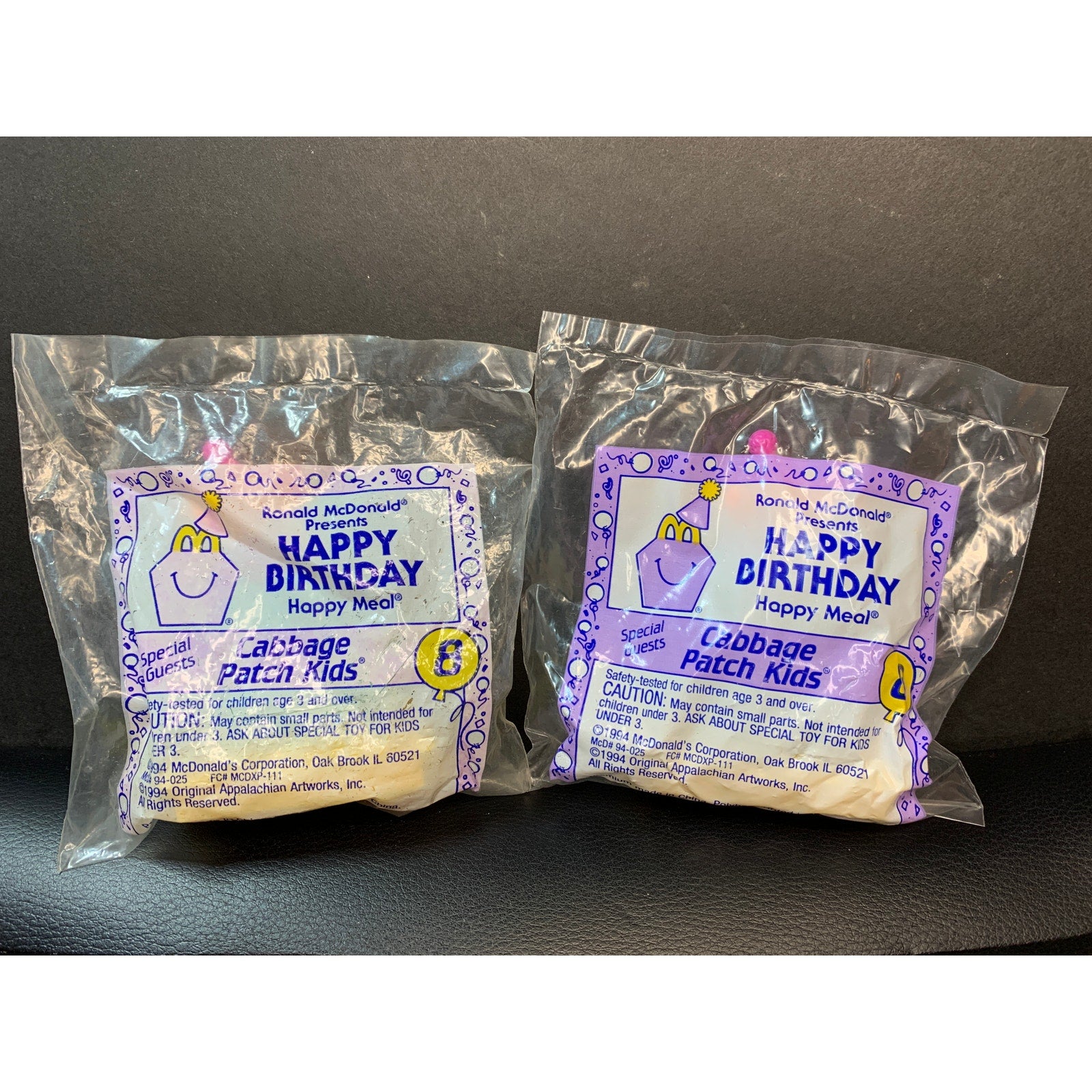 1994 McDonalds Happy Birthday Happy Meal 2 Complete Sets Toys Bags Boxes Lot