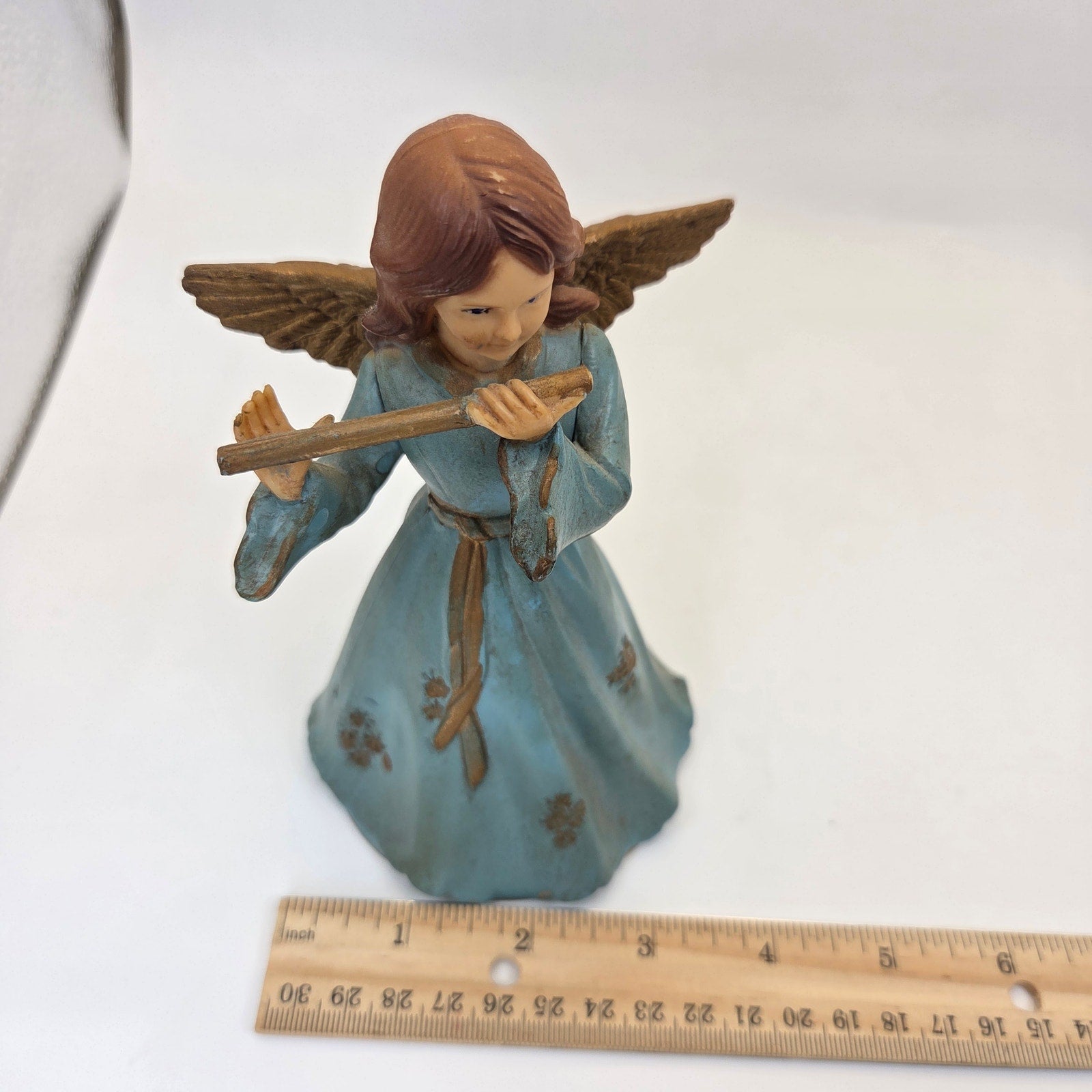 Vintage Art Plastics Angel Tree Topper Flute Figure #949 British Hong Kong