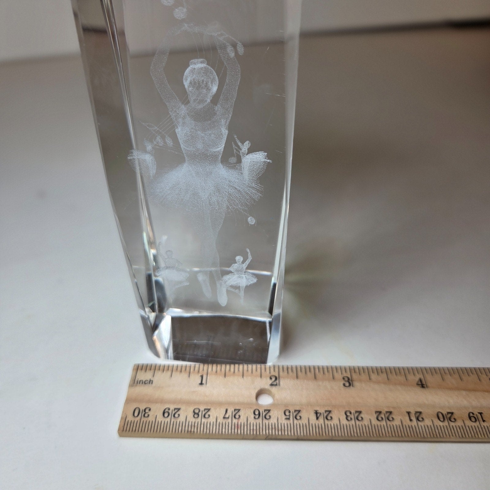 3D Laser Etched Crystal Ballerina Figurine Ballet Collectible ~ 6.25" 2 lb