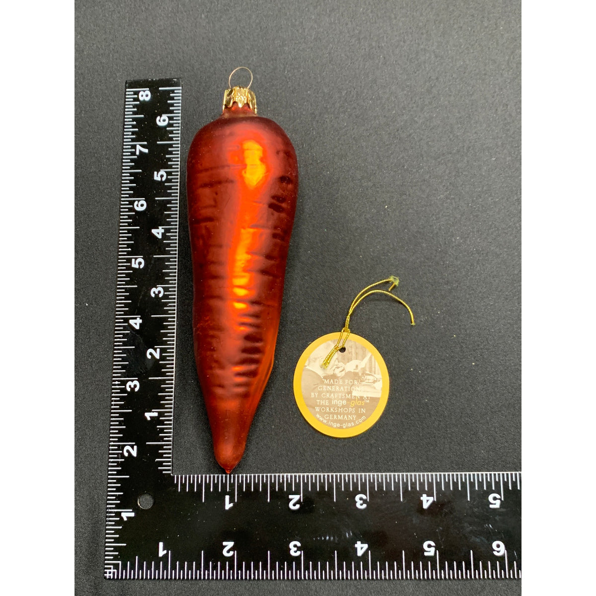 Vintage Glass Vegetable Christmas Ornaments OWC Inge Glas Germany Lot of 6