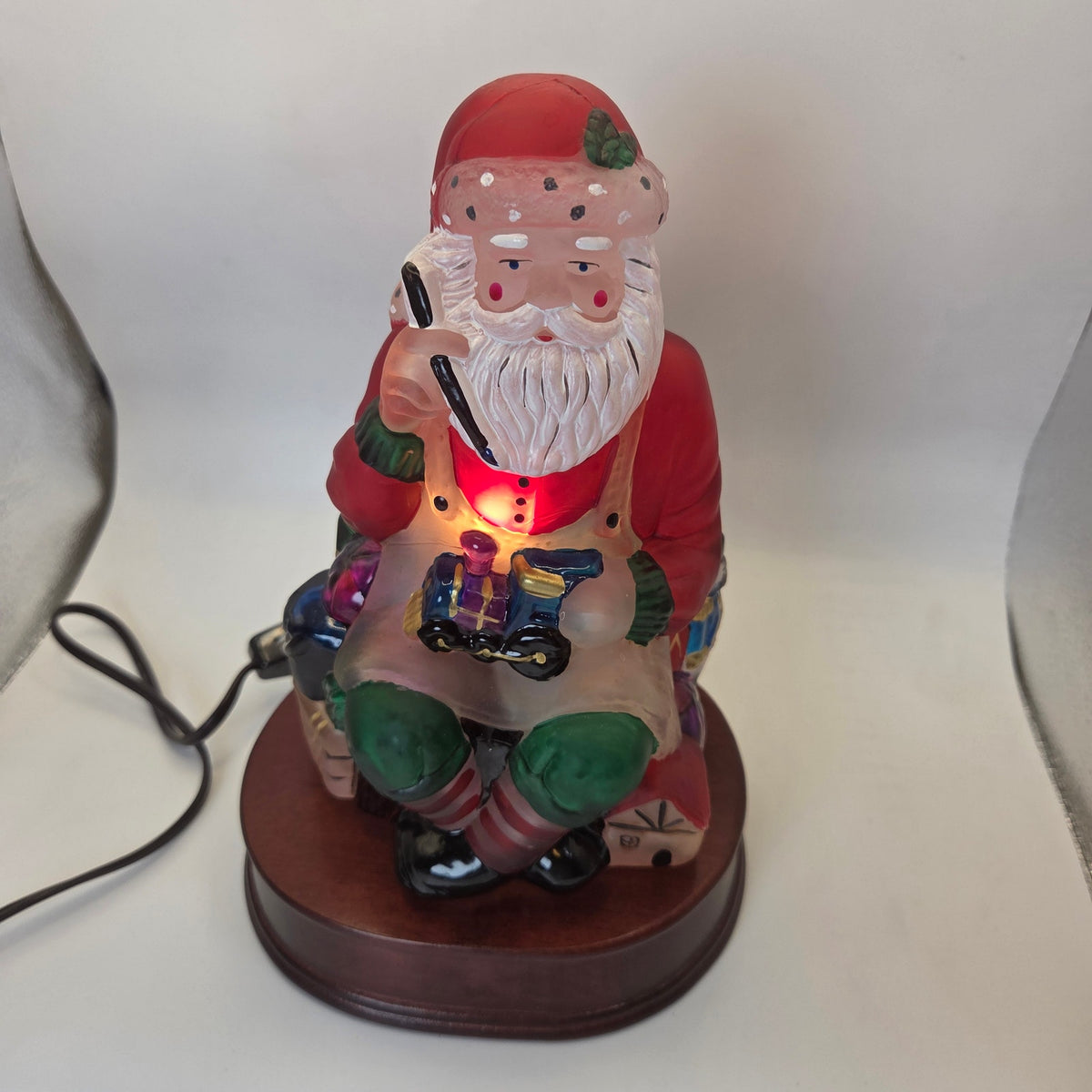 Old World Christmas 1995 Santa Toymaker Light EM Merck w Original Box Vintage